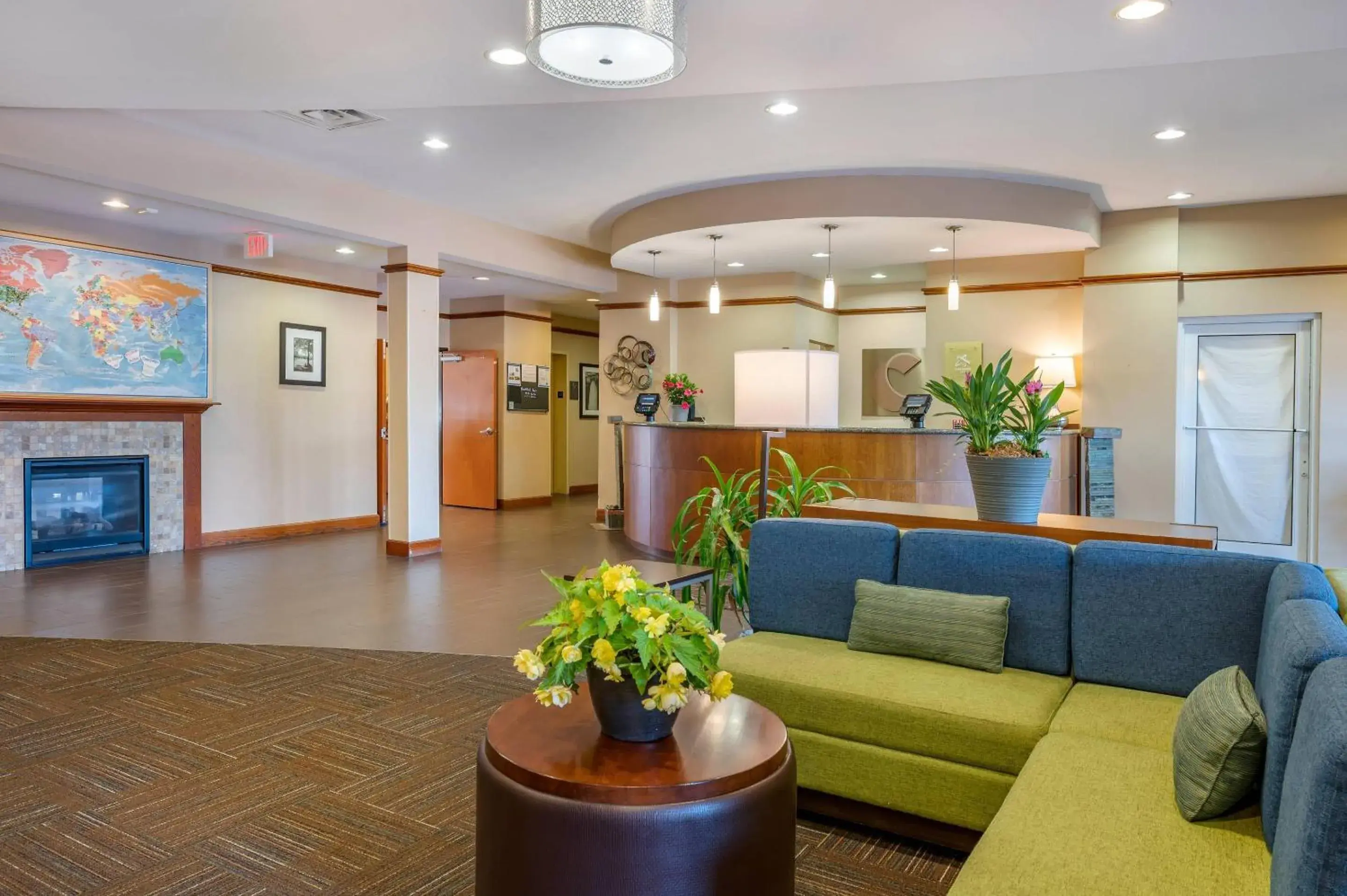 Lobby or reception in Comfort Suites Urbana Champaign, University Area Lobby or reception in Comfort Suites Urbana Champaign, University Area