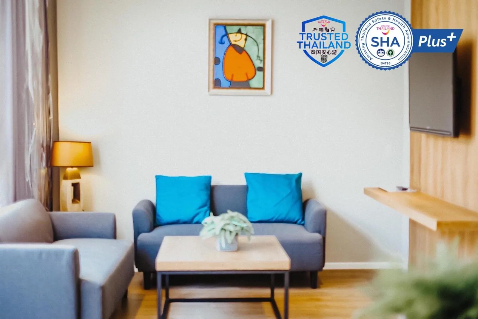 Seating area in B Stay Hotel