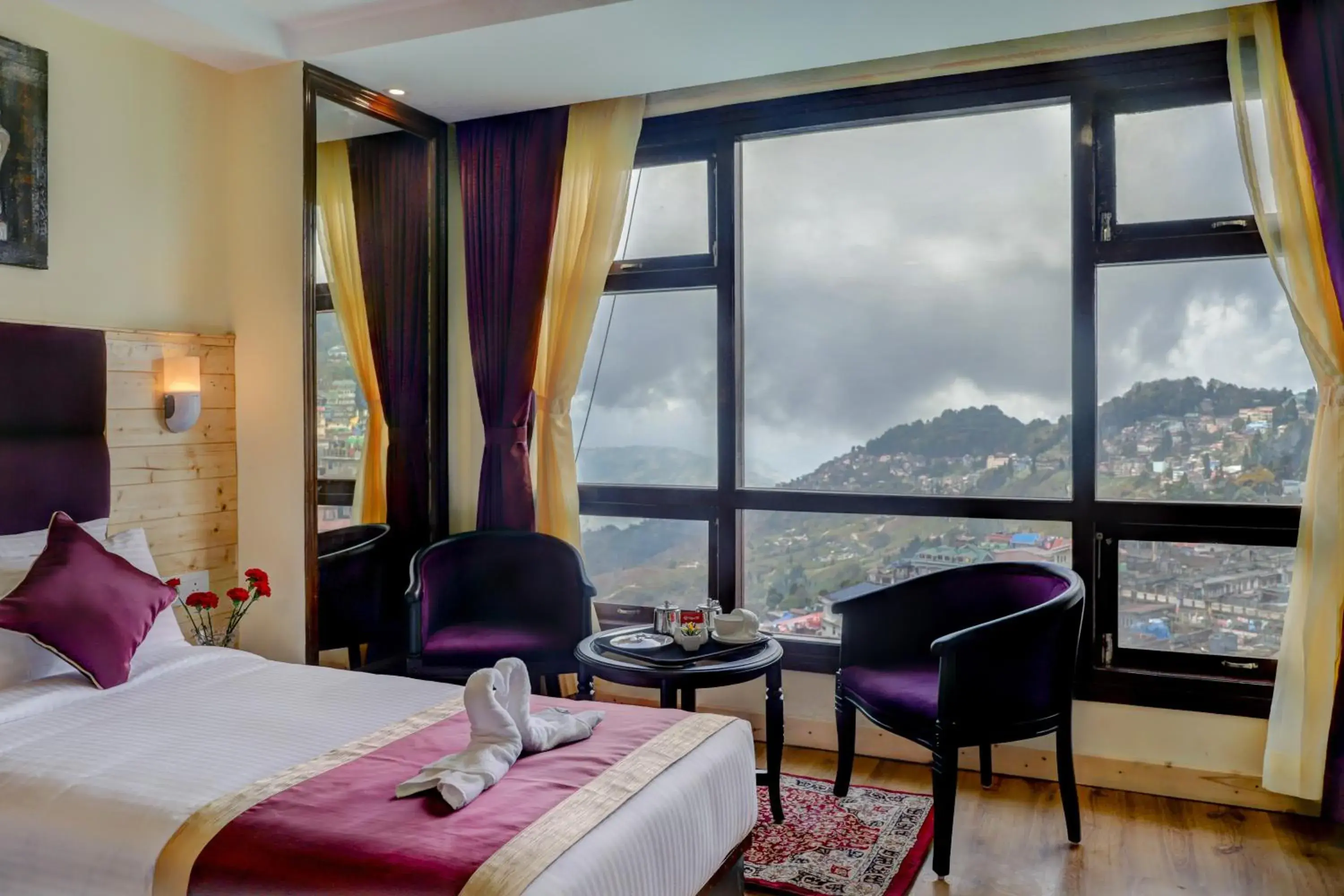 View (from property/room), Bed in Sumitel Hotel 500 meters from Mall Road View (from property/room), Bed in Sumitel Hotel 500 meters from Mall Road