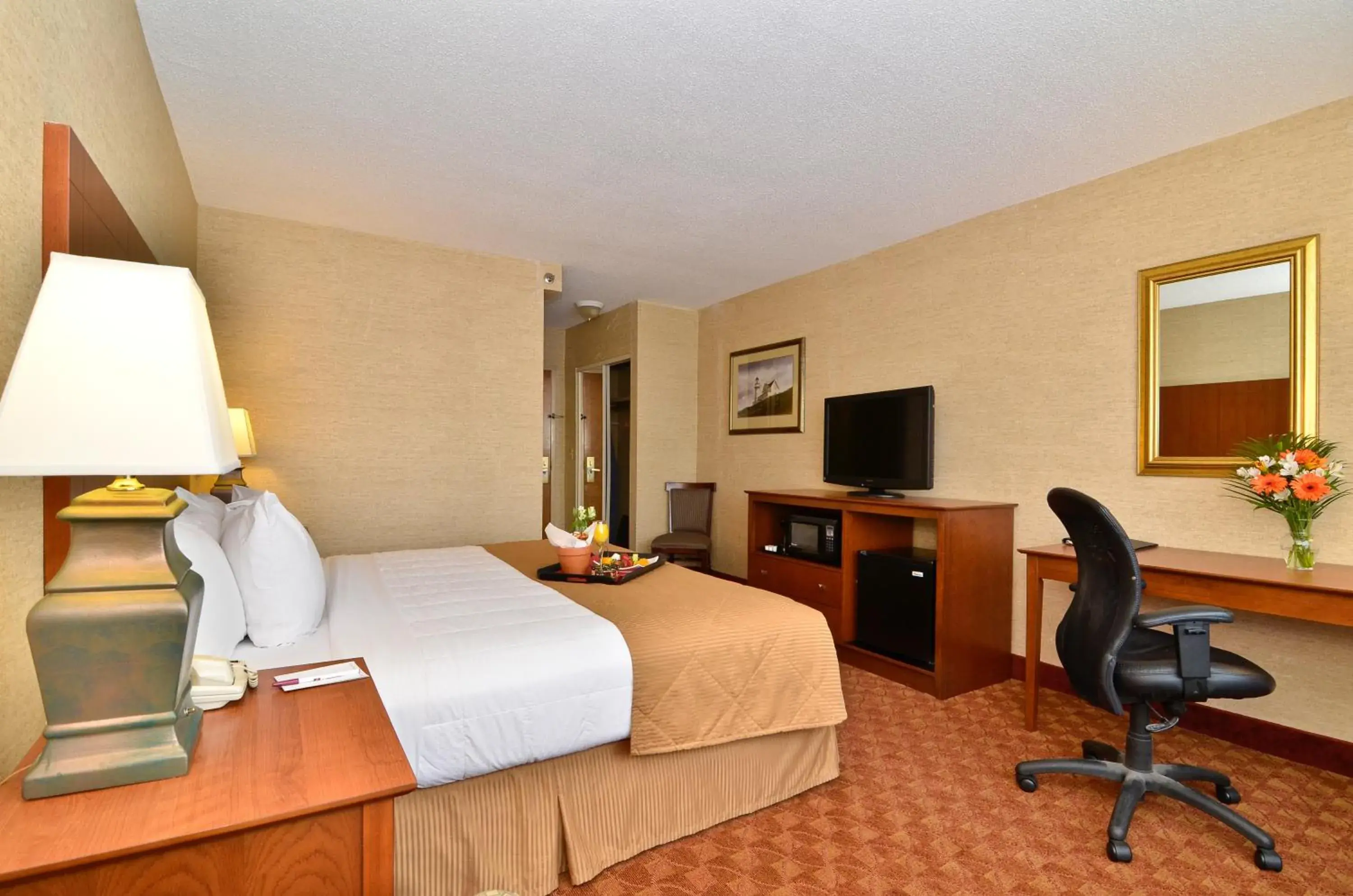 TV and multimedia, Bed in Clarion Hotel Portland Airport ME TV and multimedia, Bed in Clarion Hotel Portland Airport ME