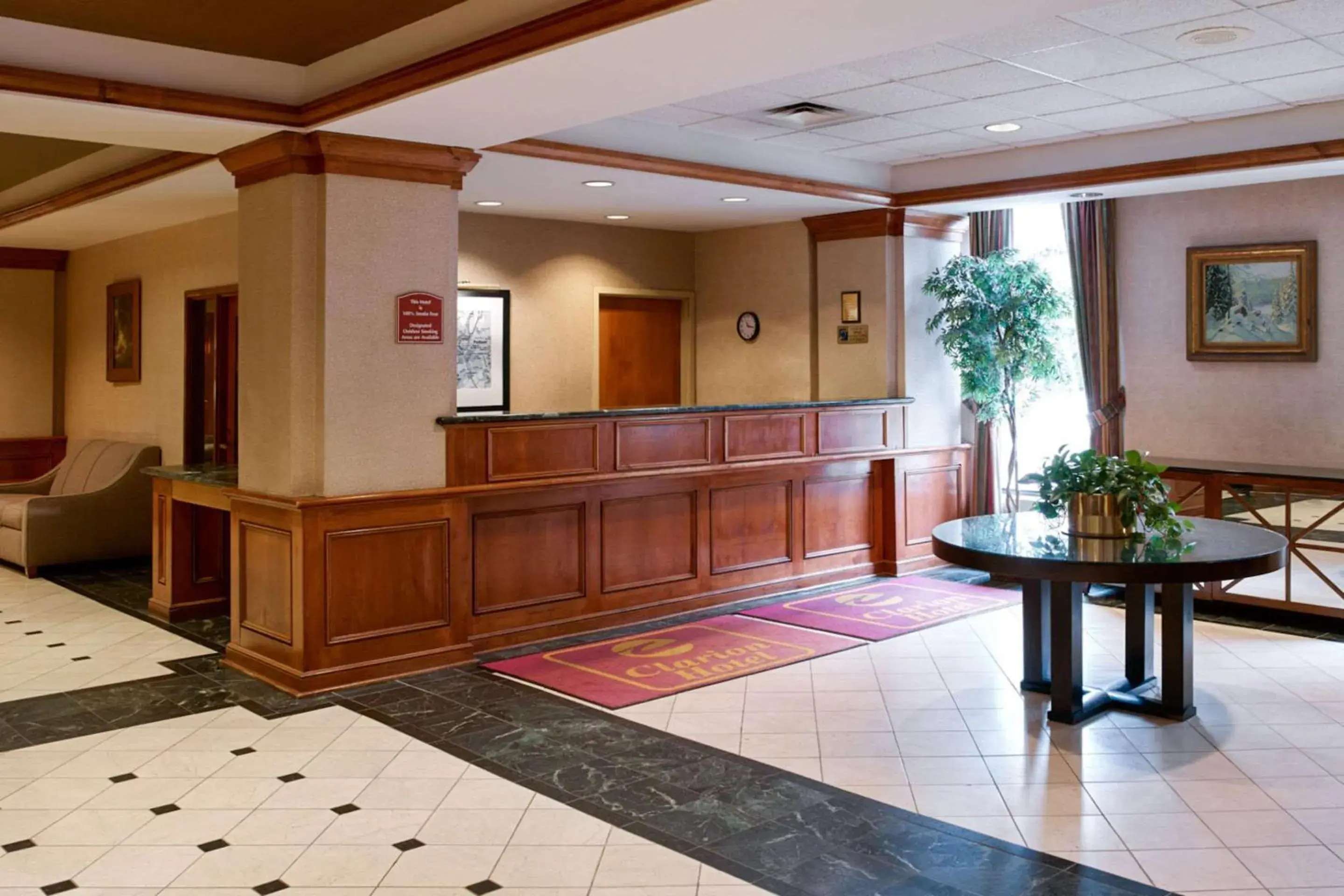 Lobby or reception in Clarion Hotel Portland Airport ME Lobby or reception in Clarion Hotel Portland Airport ME