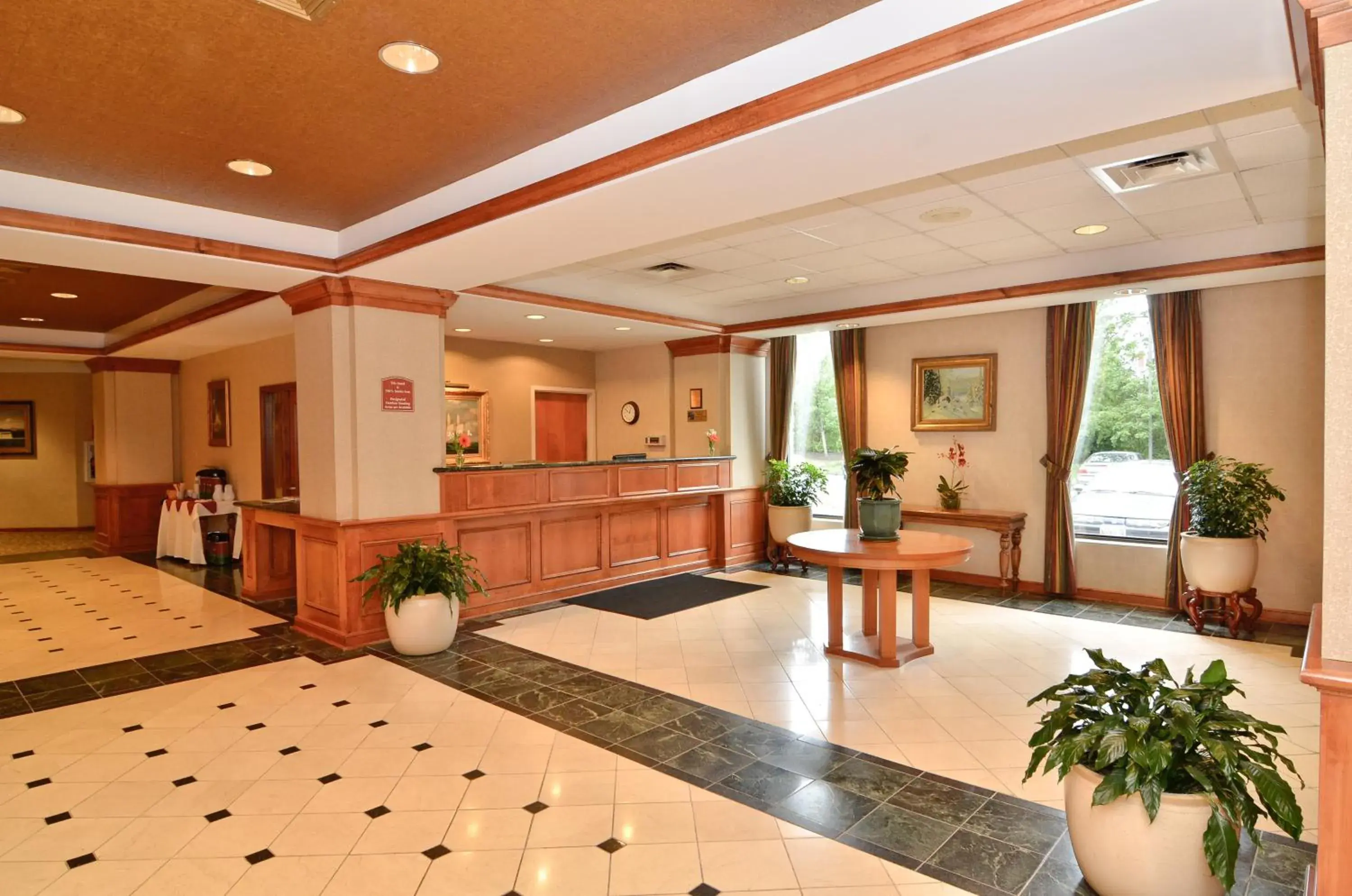 Lobby or reception in Clarion Hotel Portland Airport ME Lobby or reception in Clarion Hotel Portland Airport ME