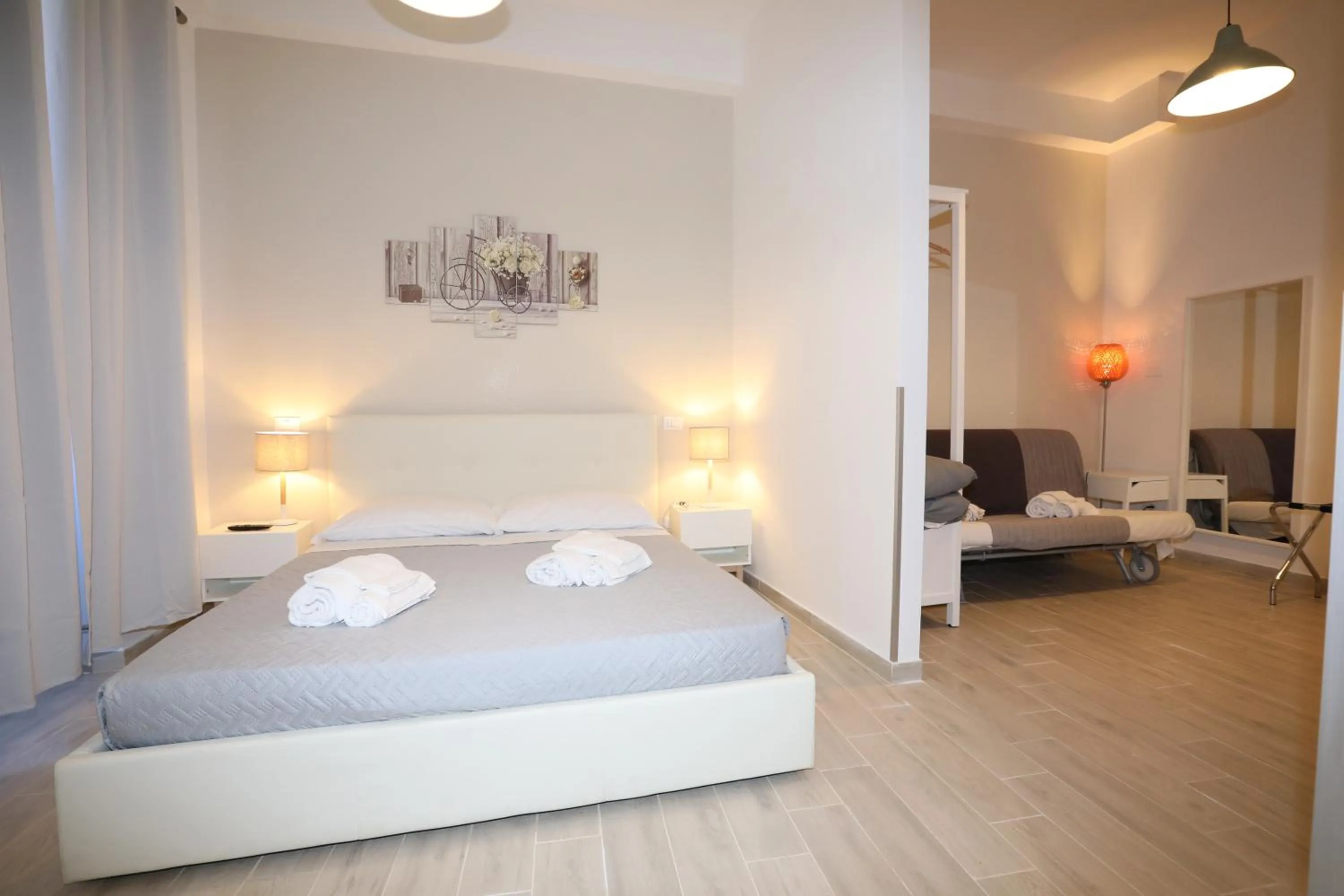 Bed in Unique luxury apartment and rooms