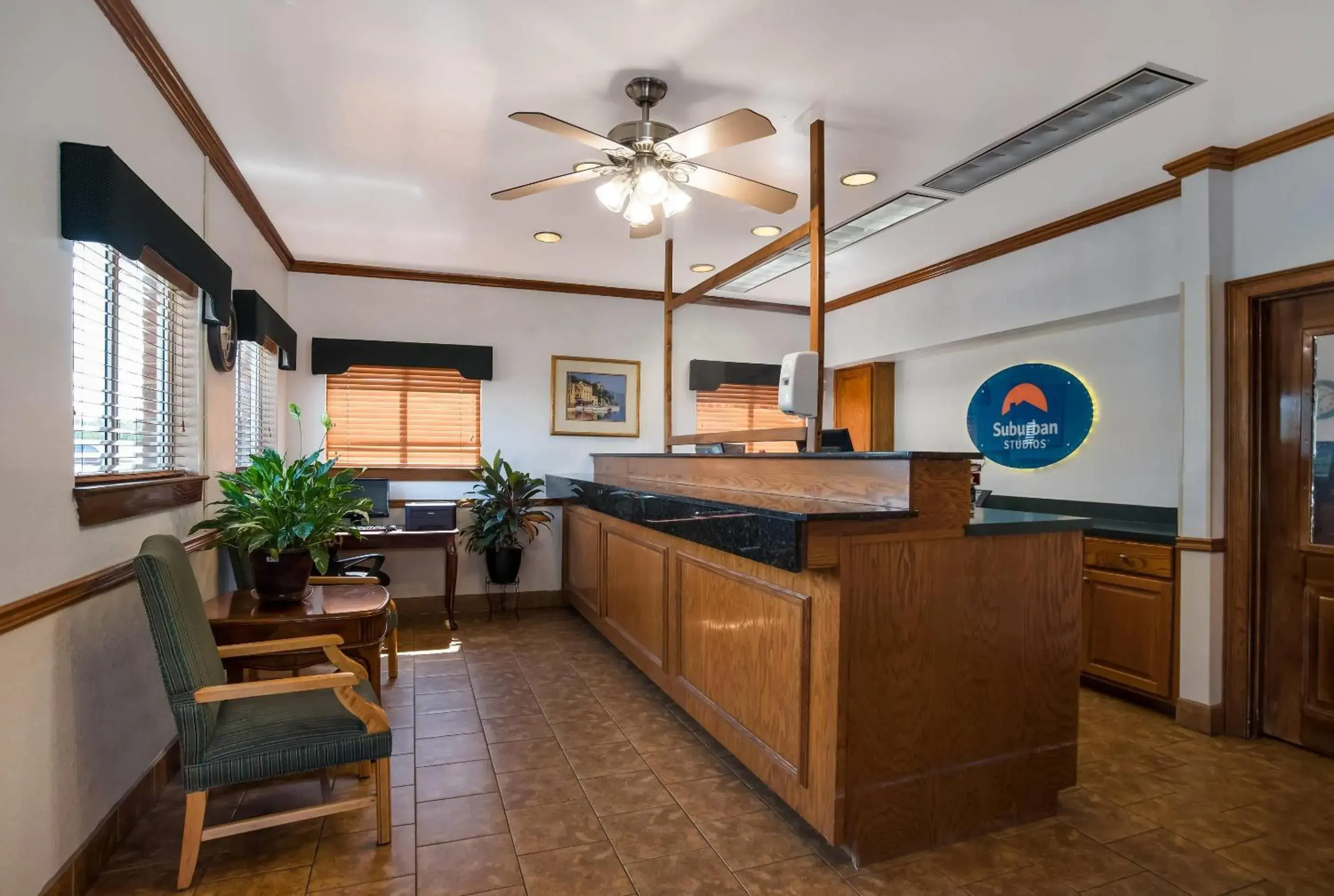 Lobby or reception in Suburban Studios Biloxi North Area Lobby or reception in Suburban Studios Biloxi North Area