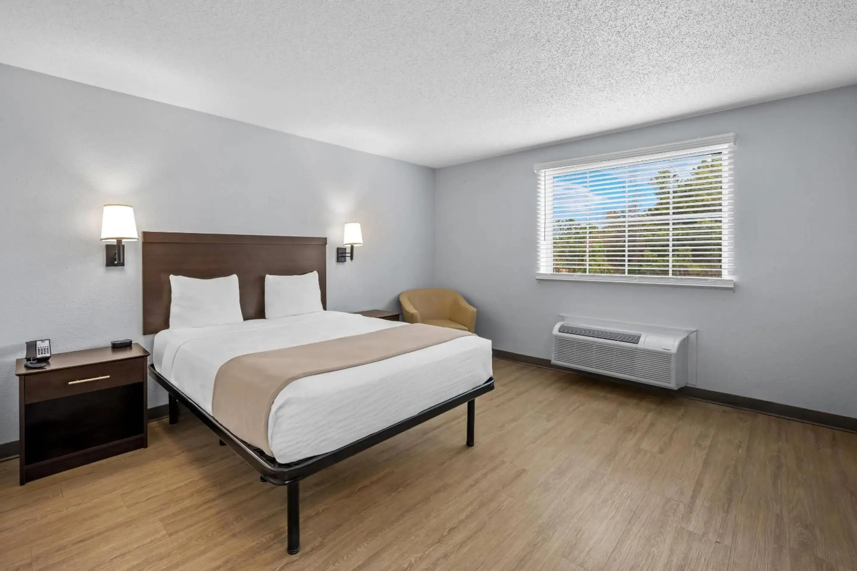 Bedroom, Bed in Suburban Studios Near Camp Lejeune Bedroom, Bed in Suburban Studios Near Camp Lejeune