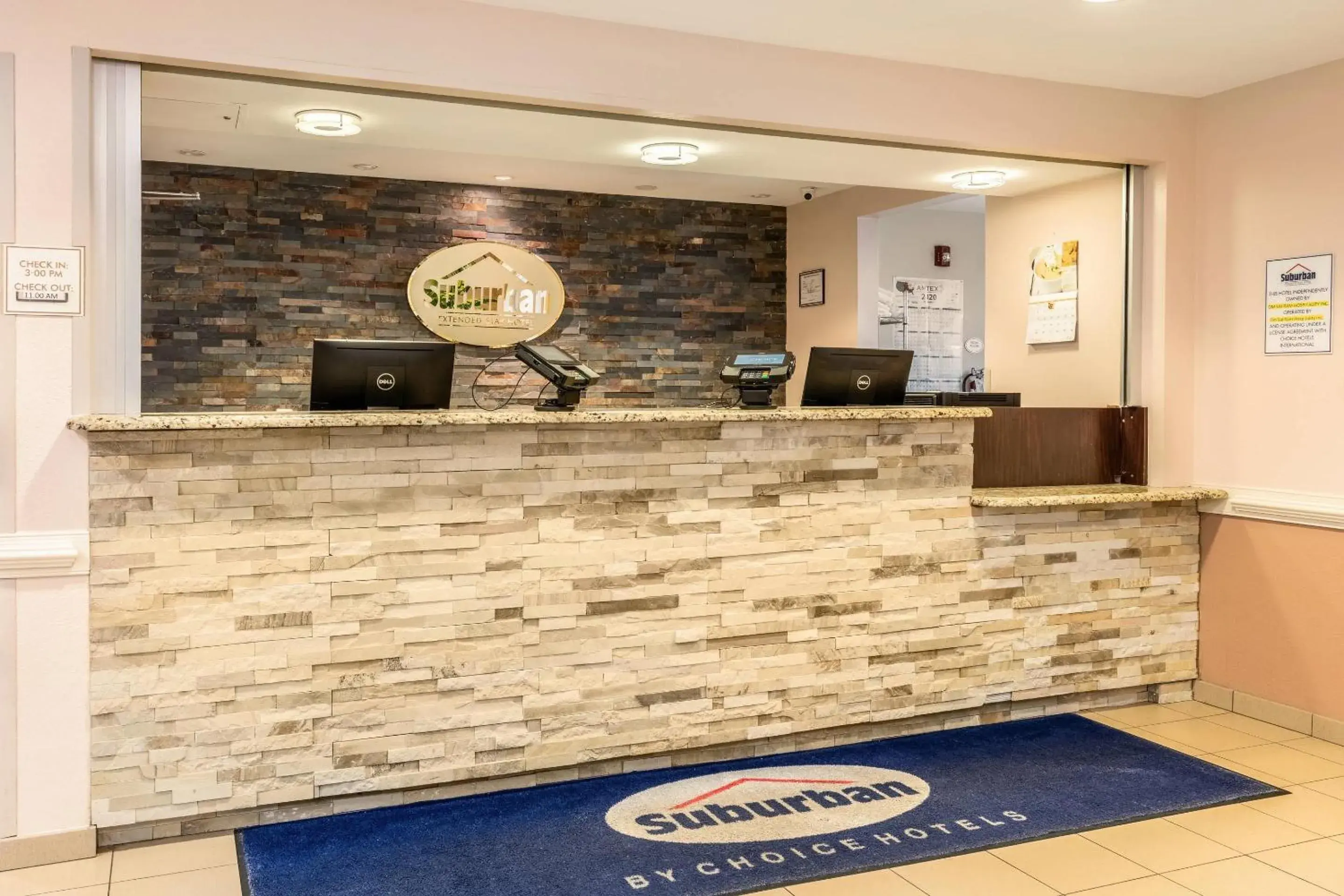 Lobby or reception in Suburban Studios Near Camp Lejeune Lobby or reception in Suburban Studios Near Camp Lejeune