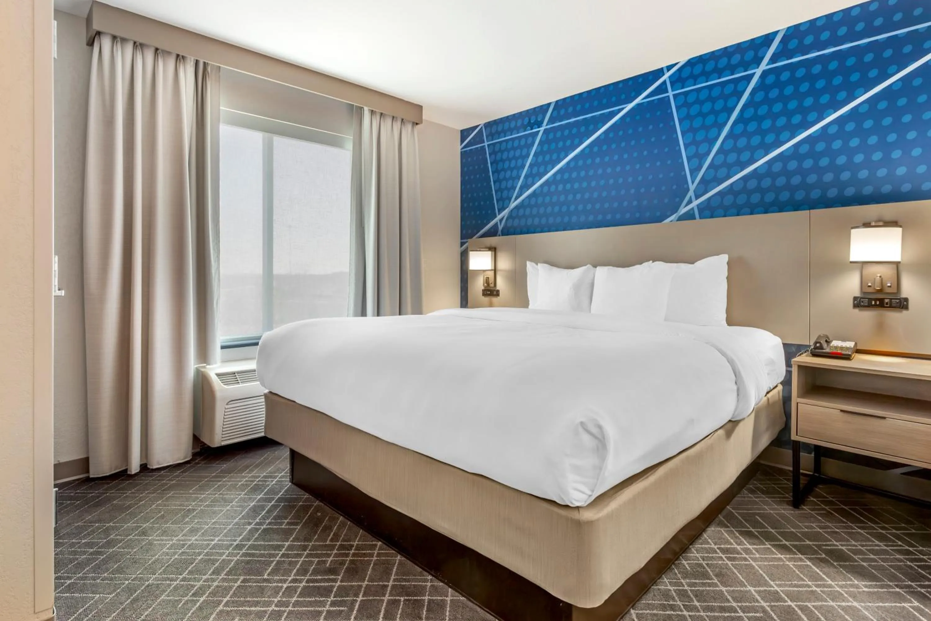 Seating area, Bed in Comfort Suites Whitsett - Greensboro East