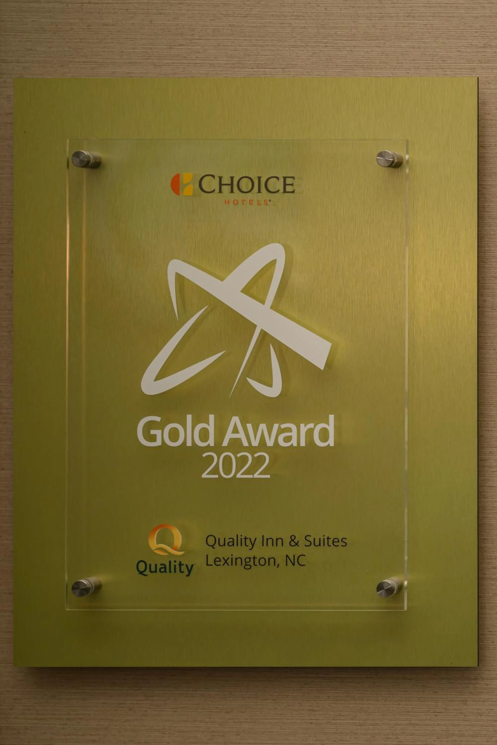 Certificate/Award in Quality Inn & Suites Lexington South