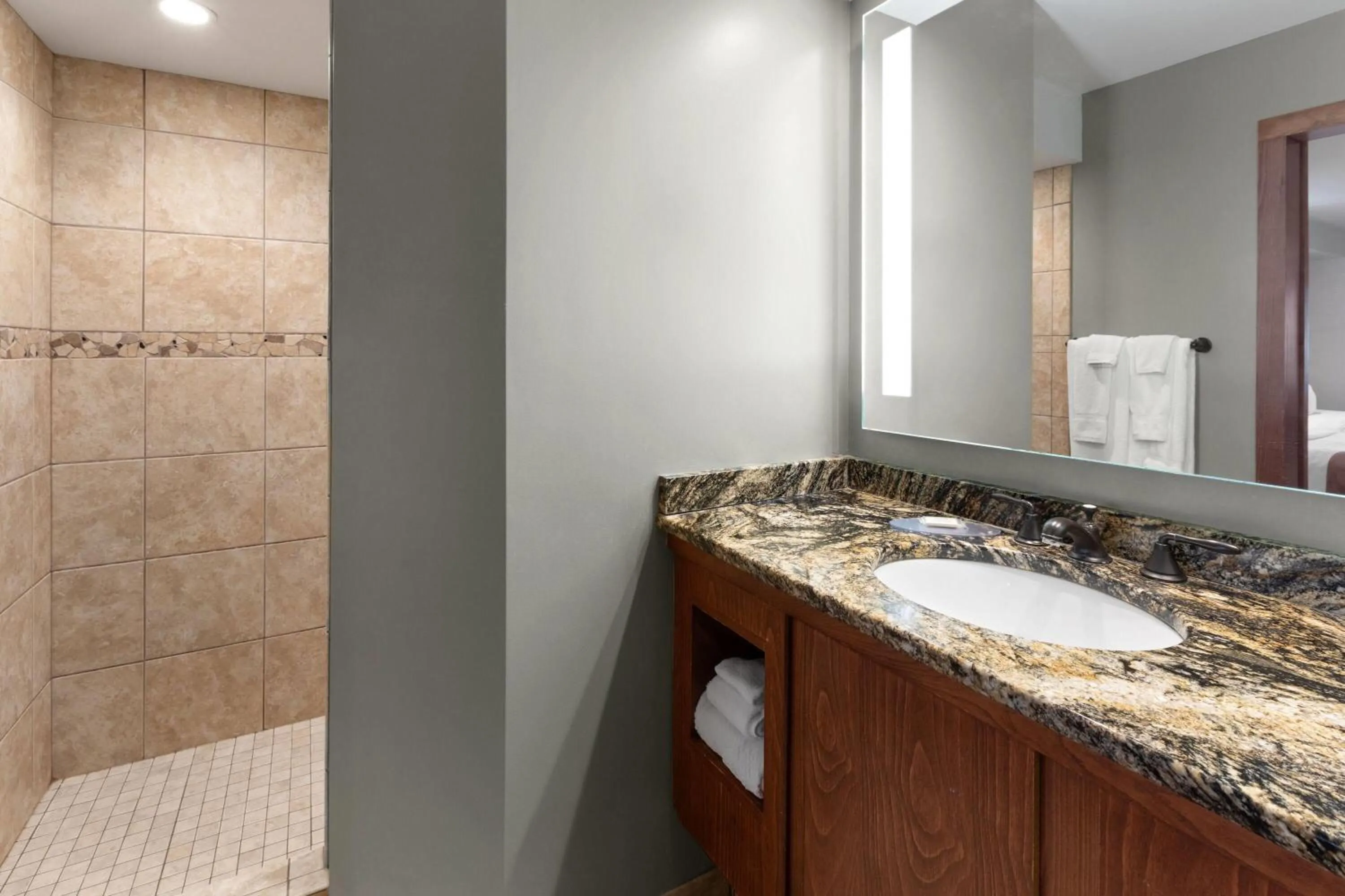 Bathroom in Baymont by Wyndham Jamestown Conference Center & Water Park