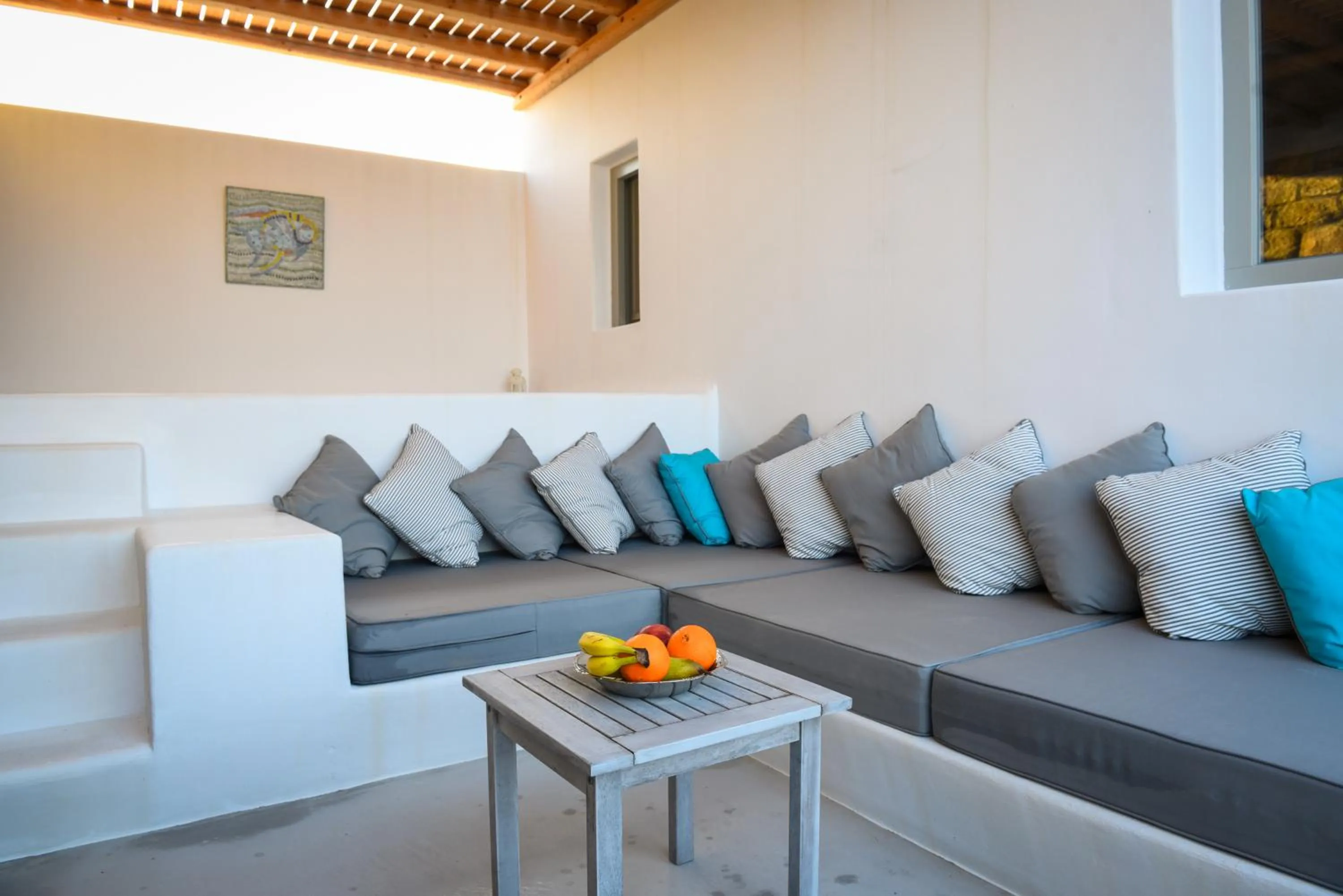 Living room in Myconian Crown Suites