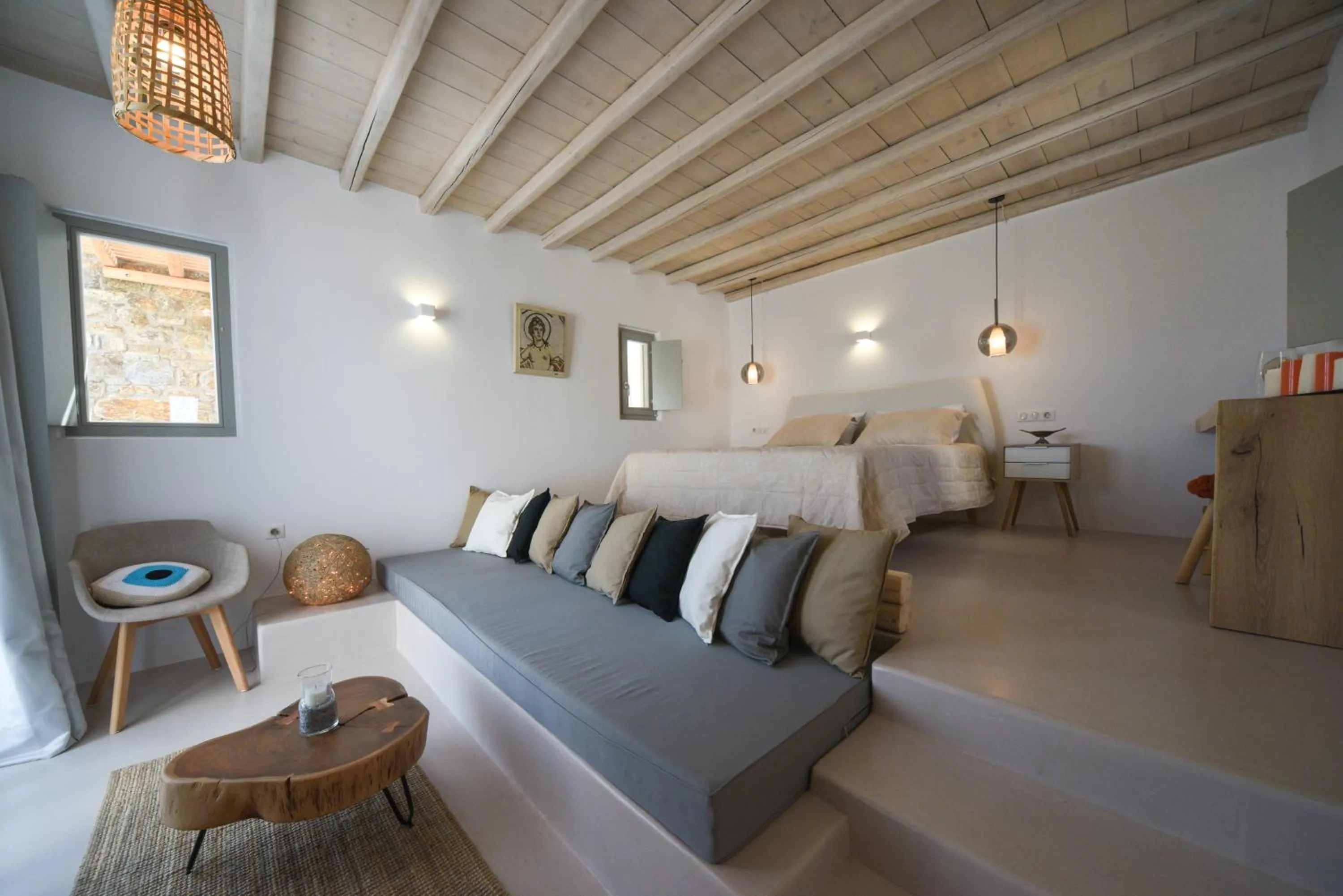 Living room in Myconian Crown Suites