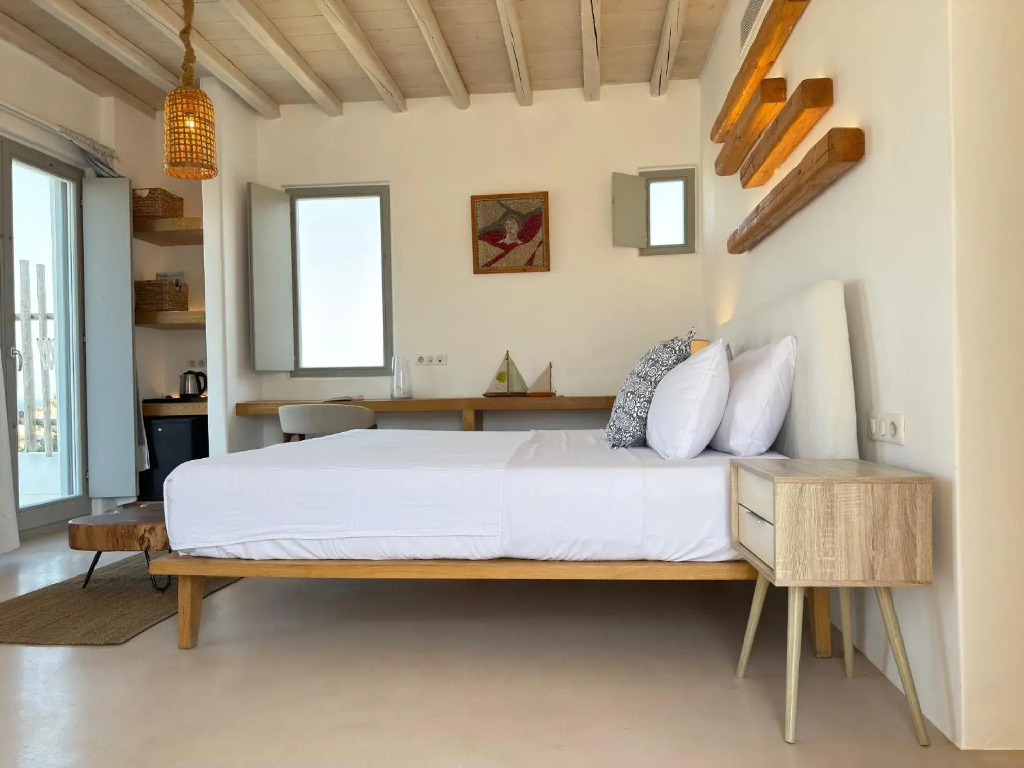 Bedroom, Bed in Myconian Crown Suites Bedroom, Bed in Myconian Crown Suites