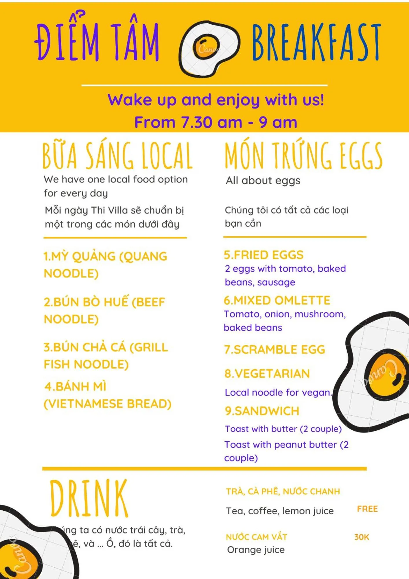 Breakfast in Thi Boutique Villa