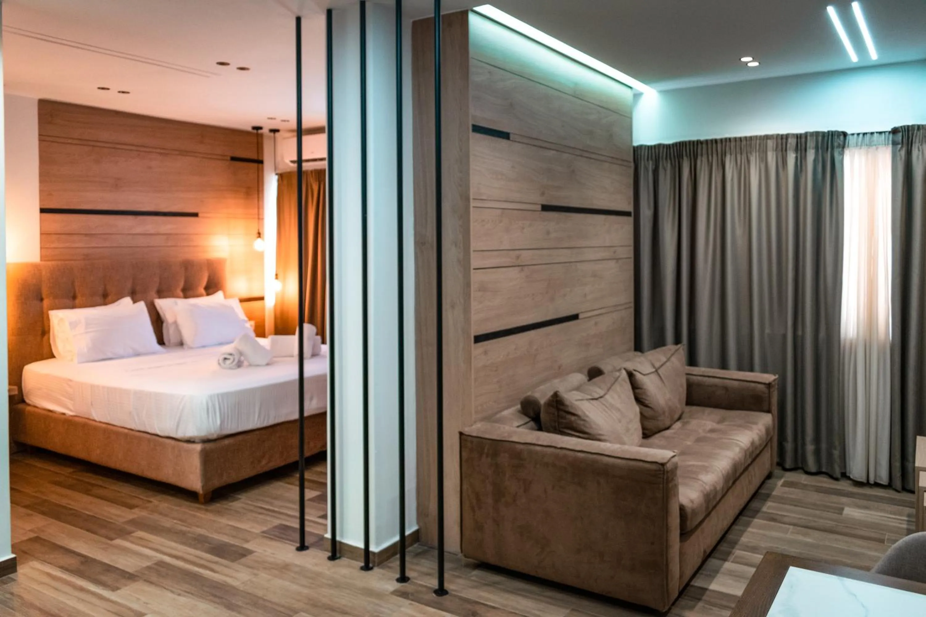 Photo of the whole room, Bed in My Athens Place