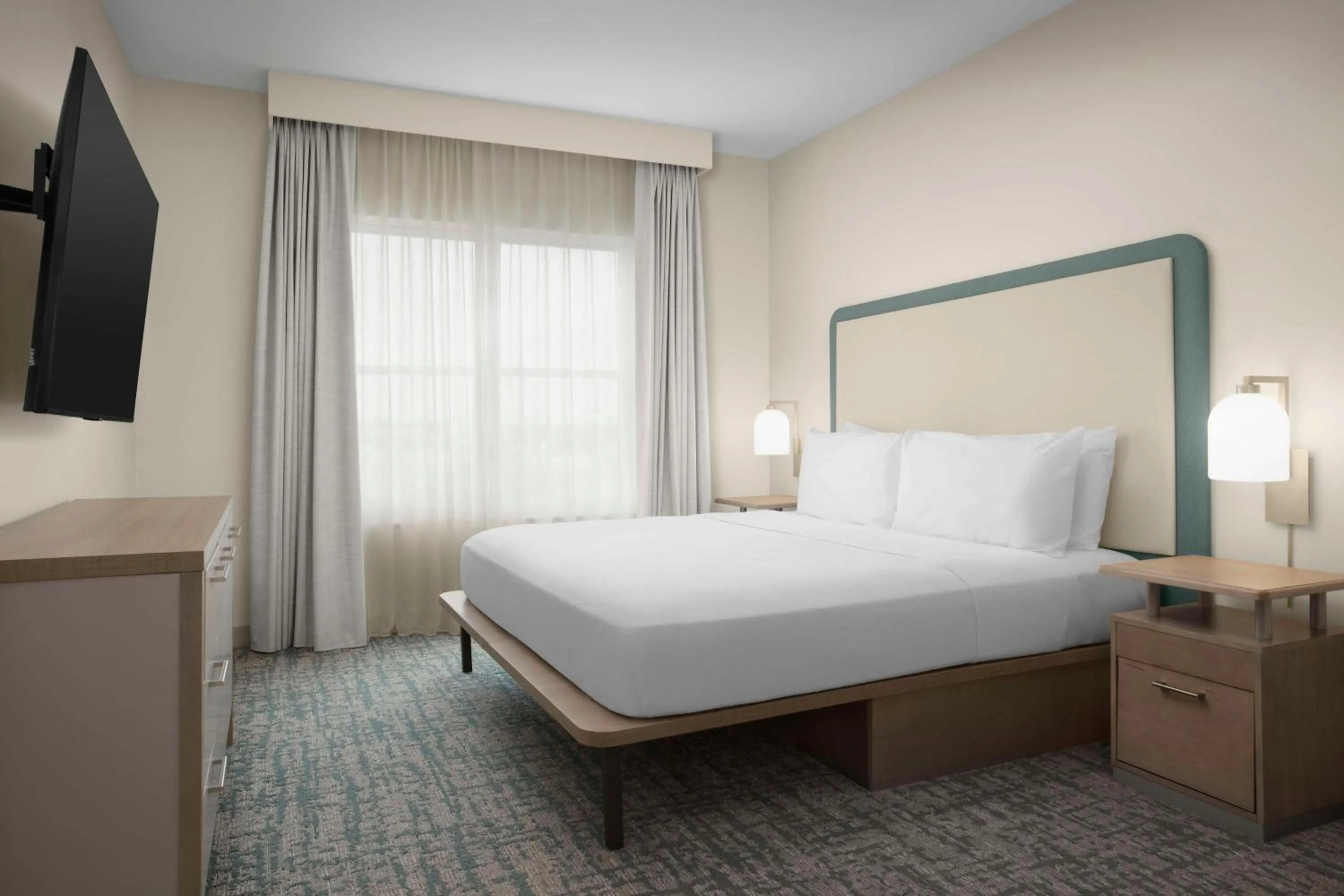 Bed in Homewood Suites by Hilton Irving-DFW Airport
