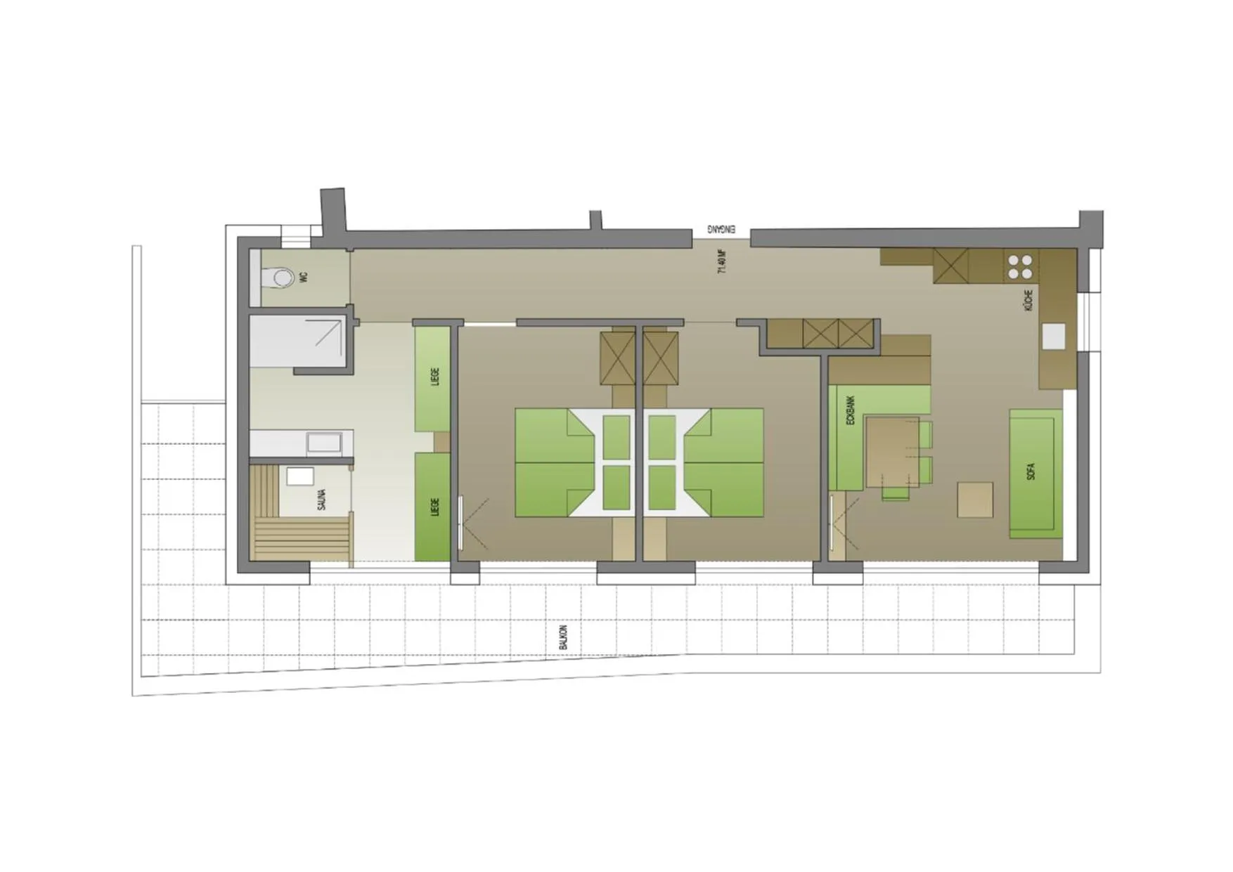 Photo of the whole room in Wally Berg-Appartements