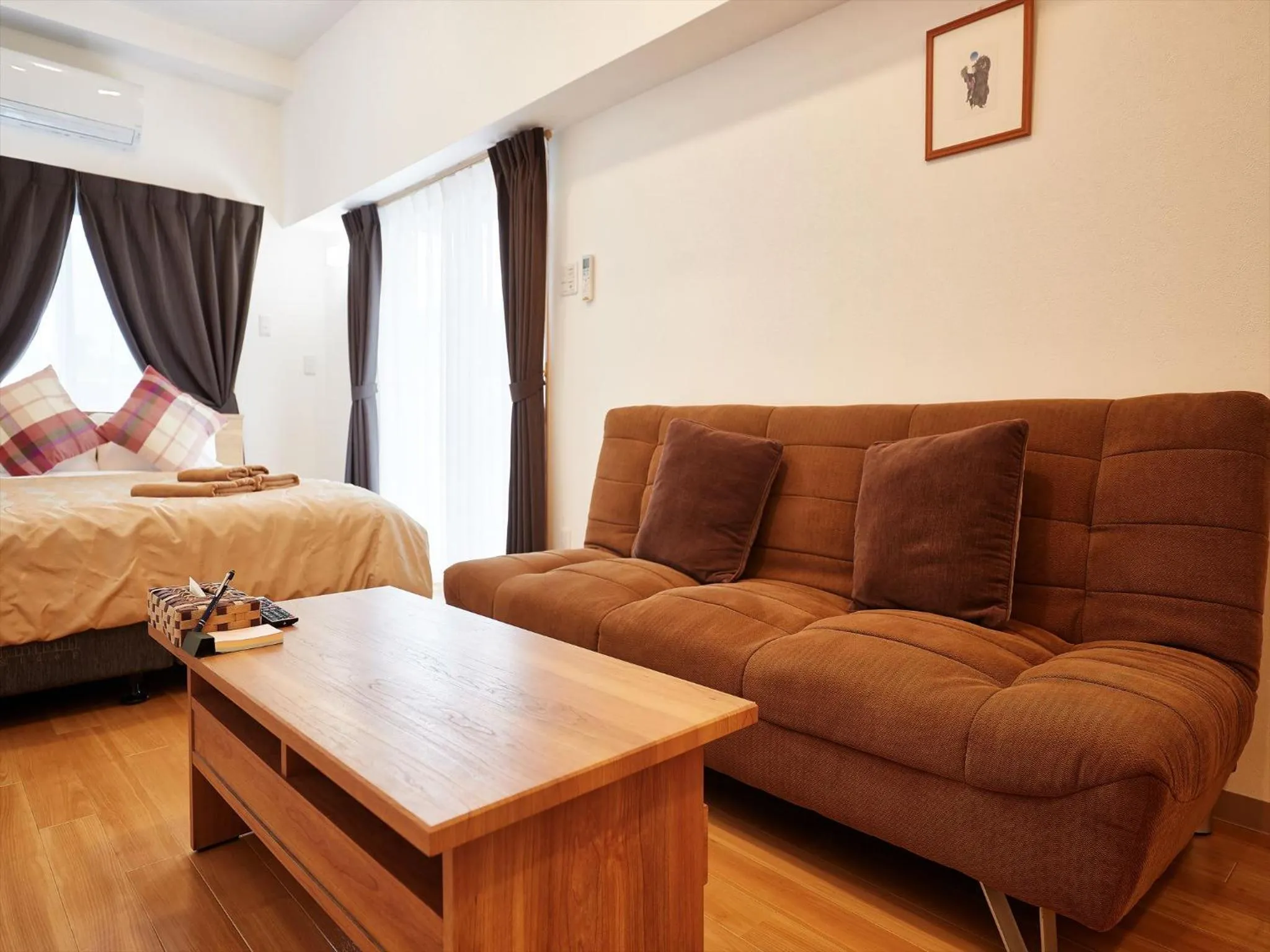 Photo of the whole room, Bed in M´s Stay Okinawa