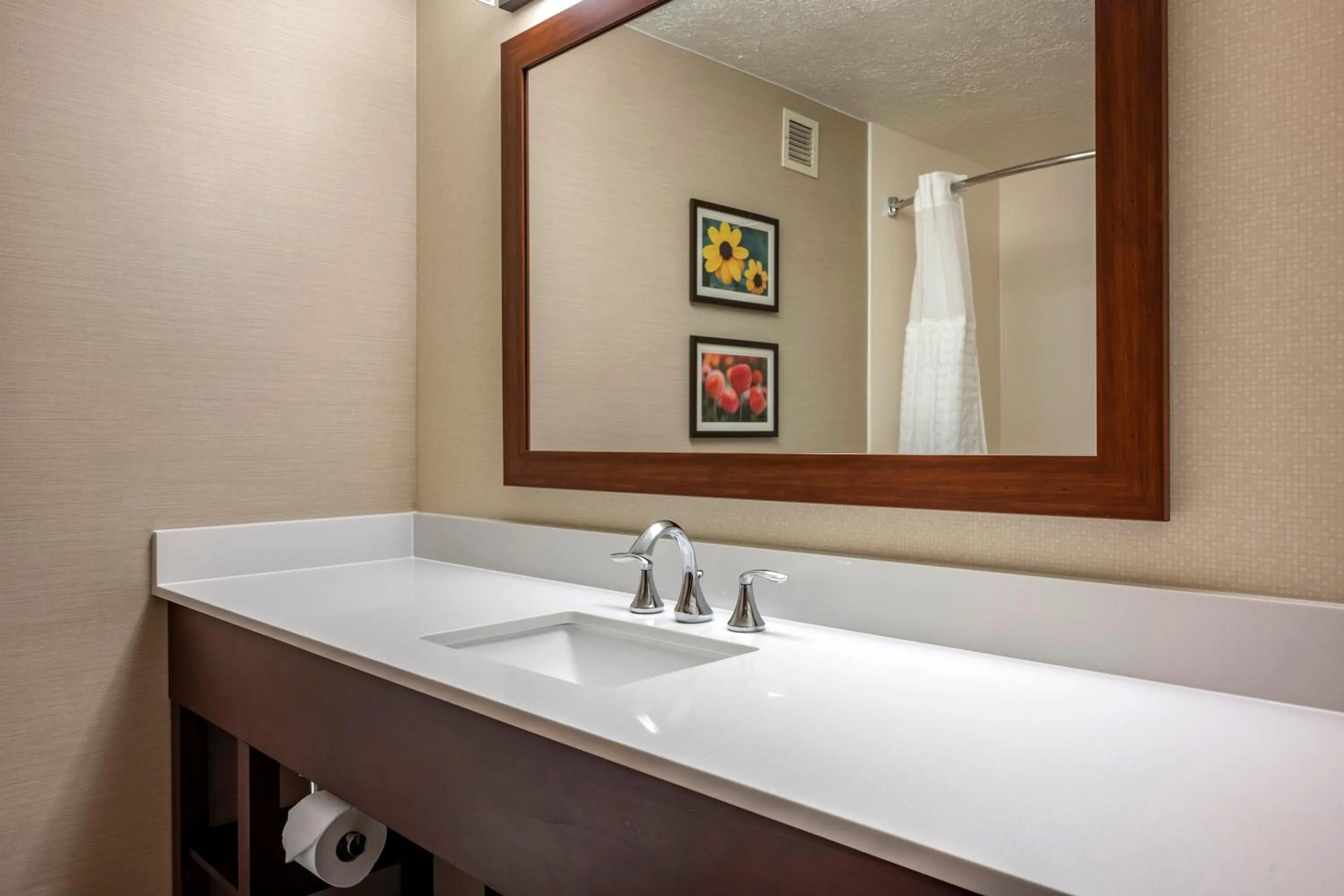 Bathroom in Comfort Suites State College near Penn State - Steps Away from PSU!