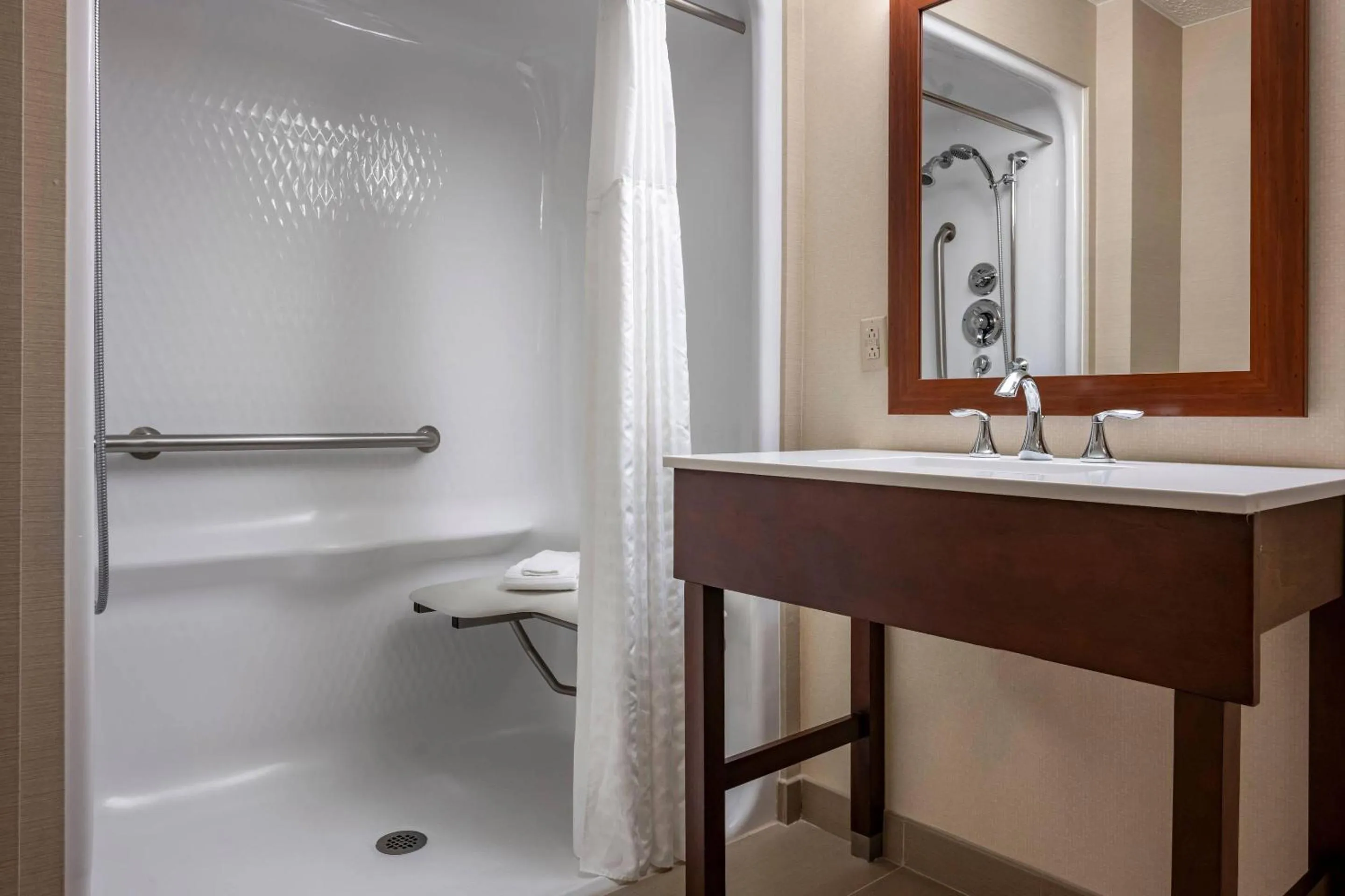 Shower in Comfort Suites State College near Penn State - Steps Away from PSU!