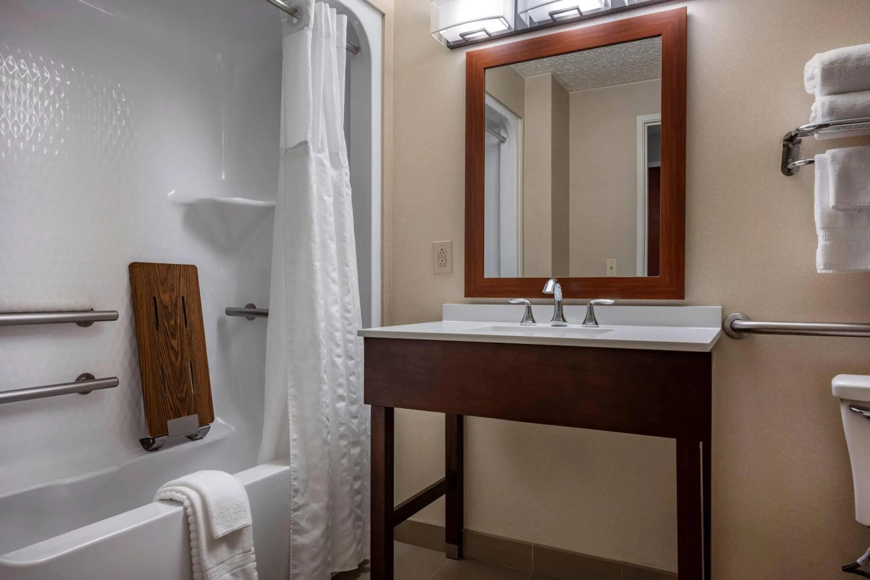 Shower in Comfort Suites State College near Penn State - Steps Away from PSU!