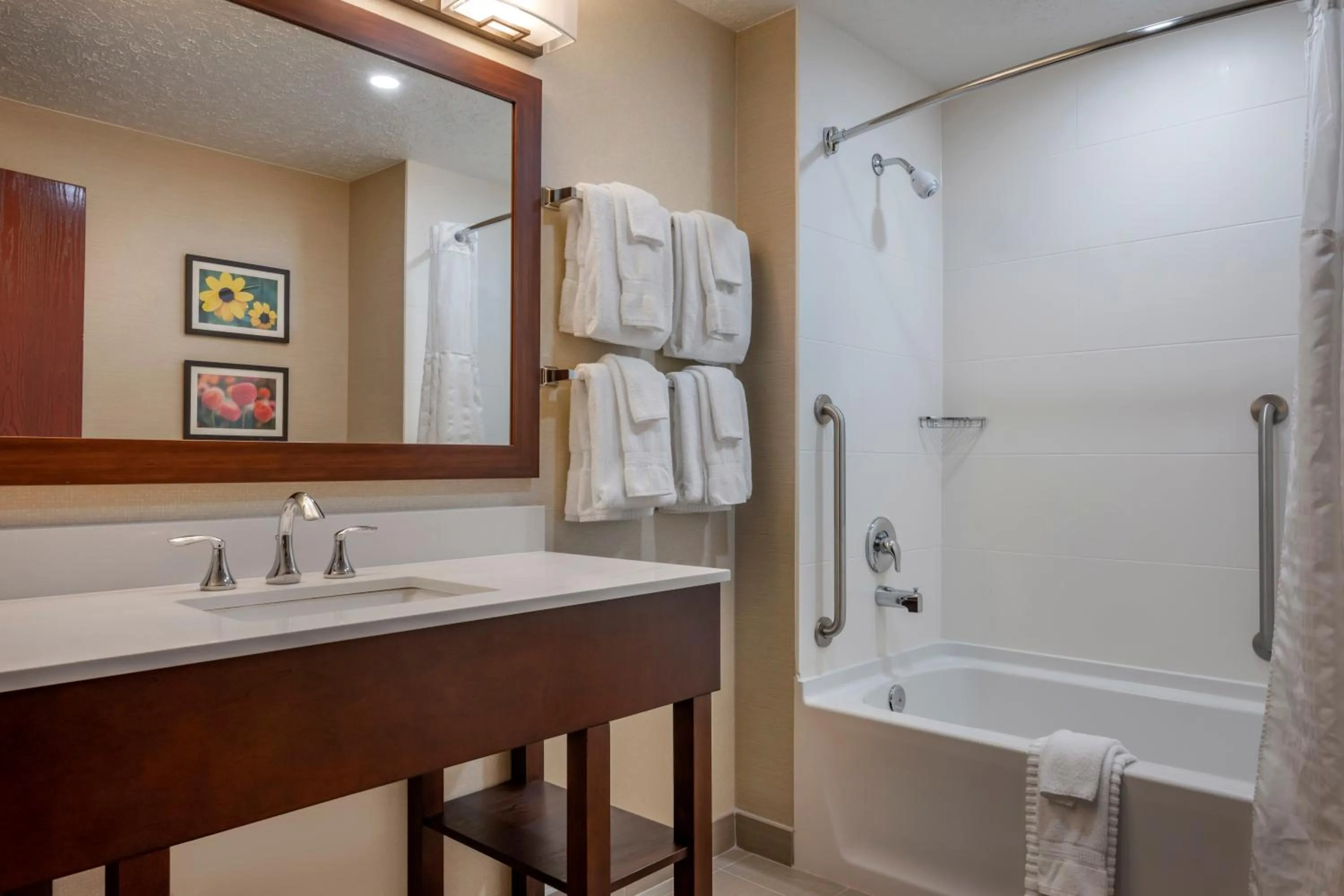 Shower in Comfort Suites State College near Penn State - Steps Away from PSU!