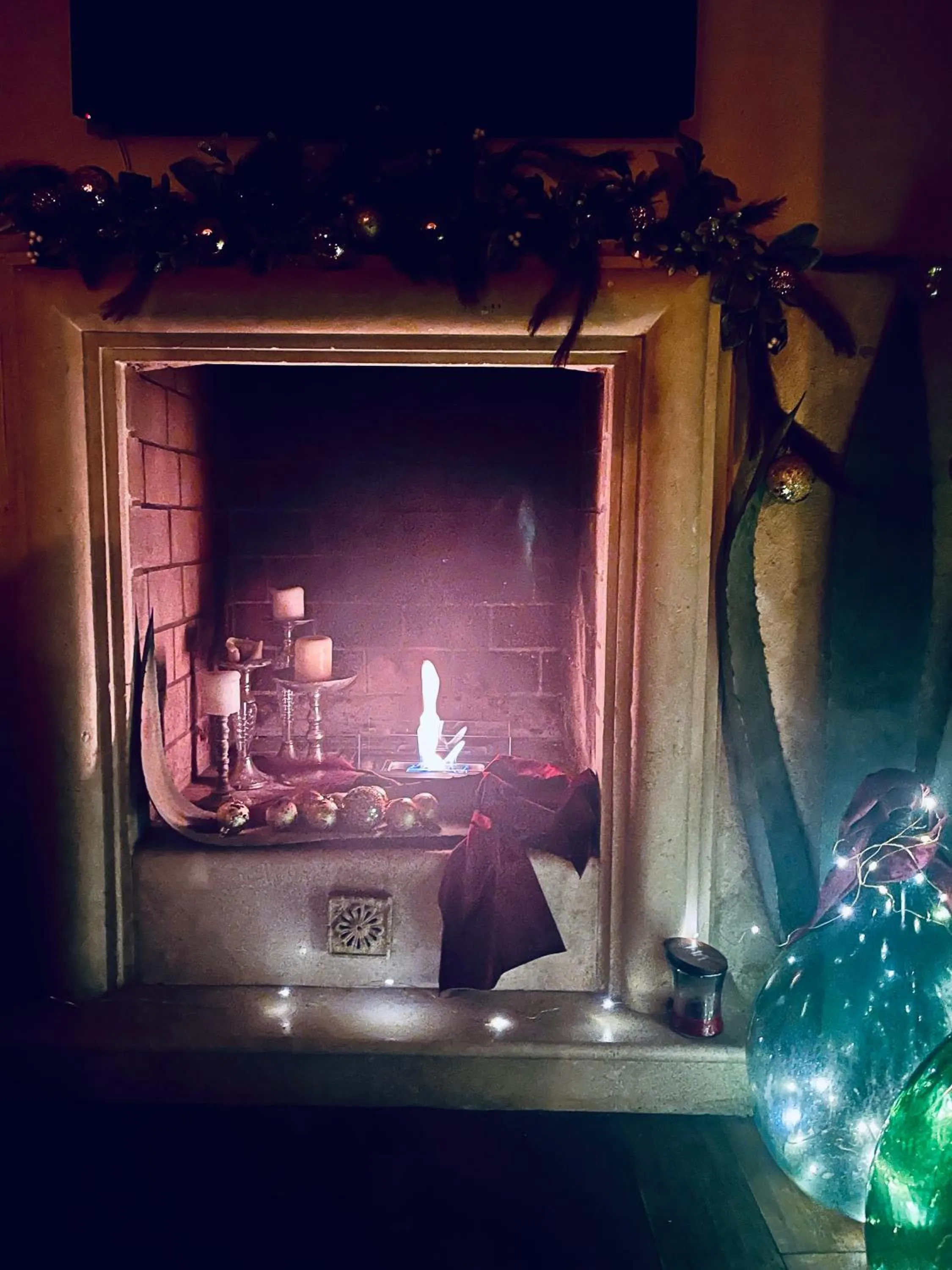 fireplace in Casa Linda