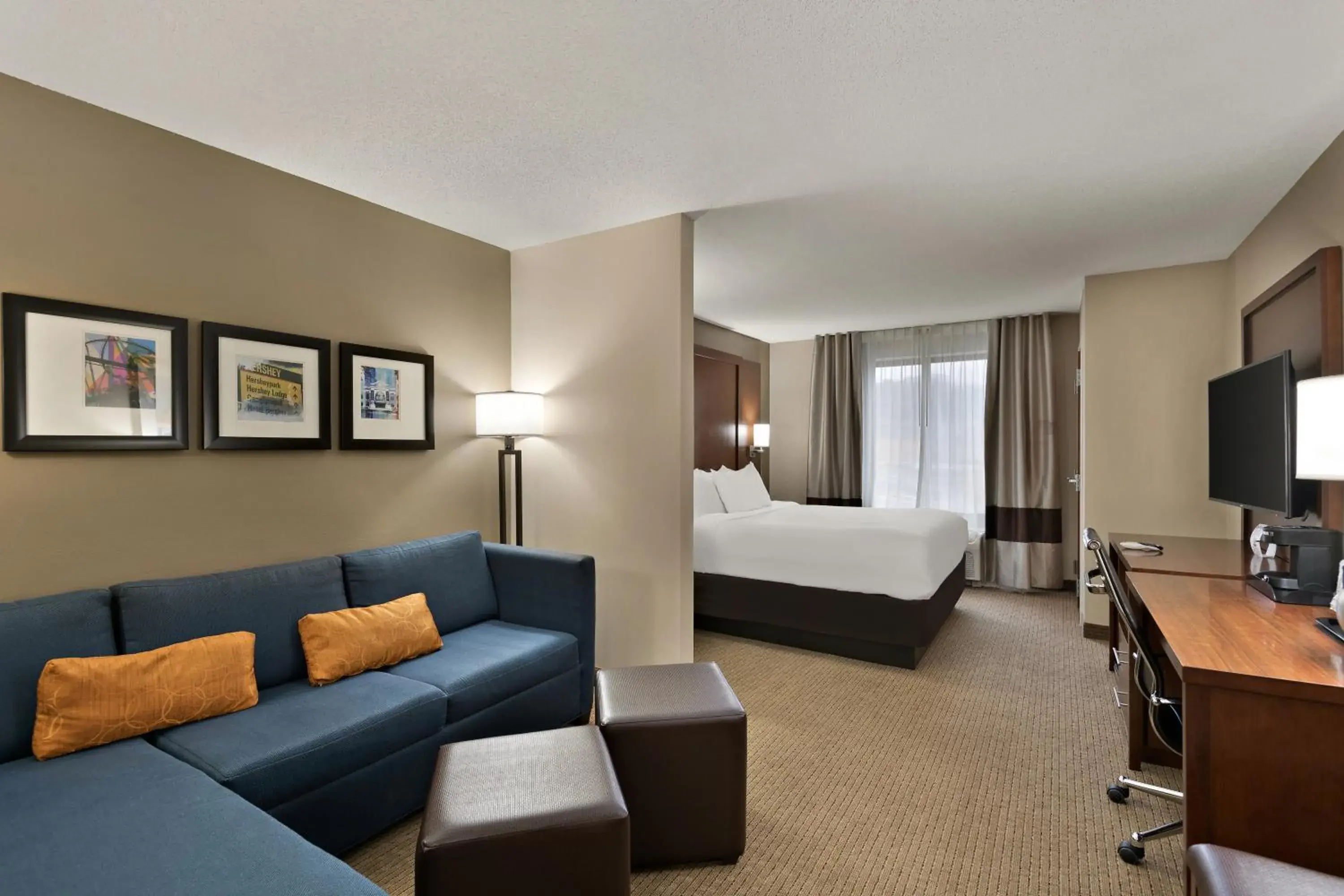 Efficiency One Room Suite with Roll-In Shower - Disability Access/Non Smoking in Comfort Suites Hummelstown - Hershey Efficiency One Room Suite with Roll-In Shower - Disability Access/Non Smoking in Comfort Suites Hummelstown - Hershey