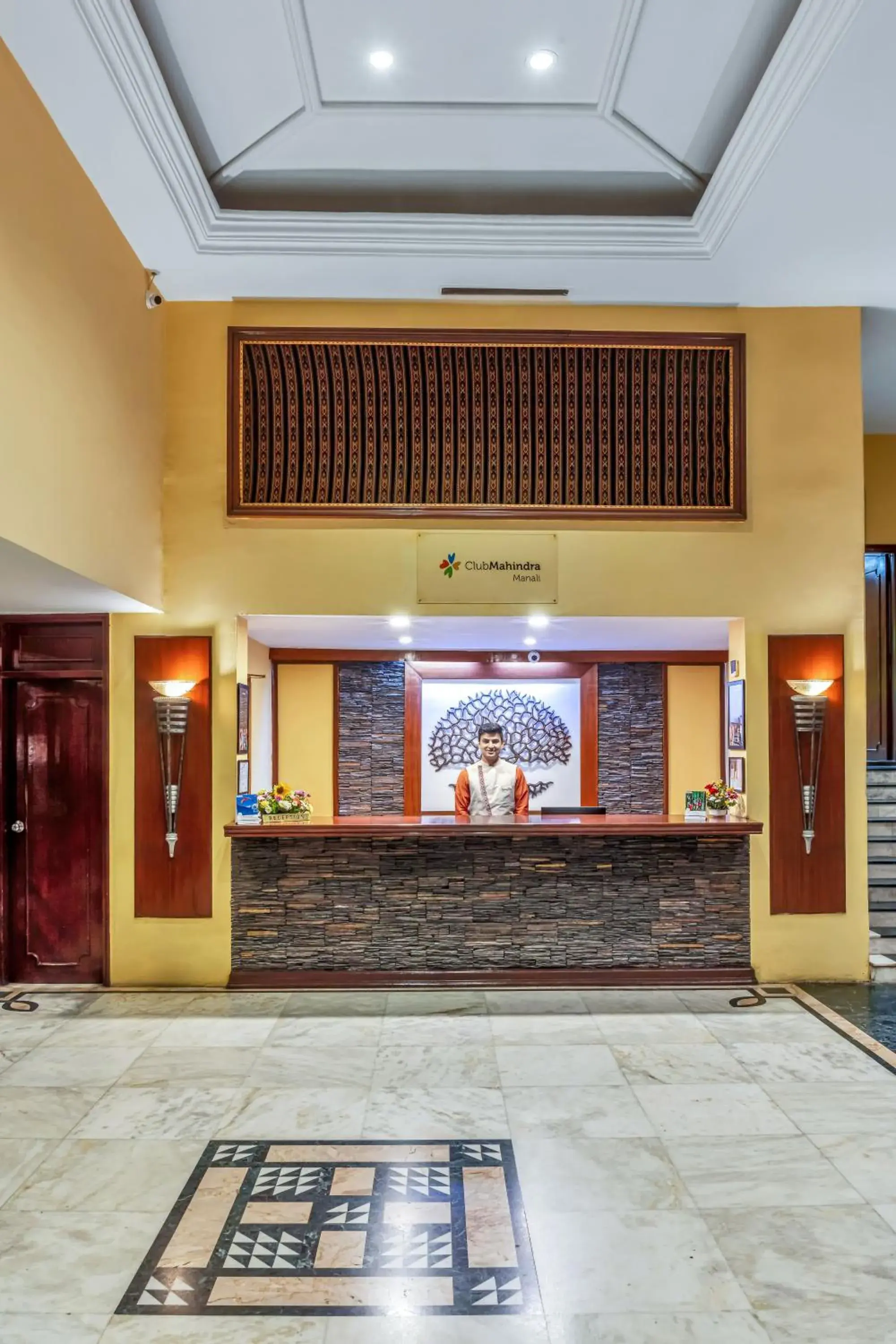 Lobby or reception in Club Mahindra Snow Peaks Manali Lobby or reception in Club Mahindra Snow Peaks Manali
