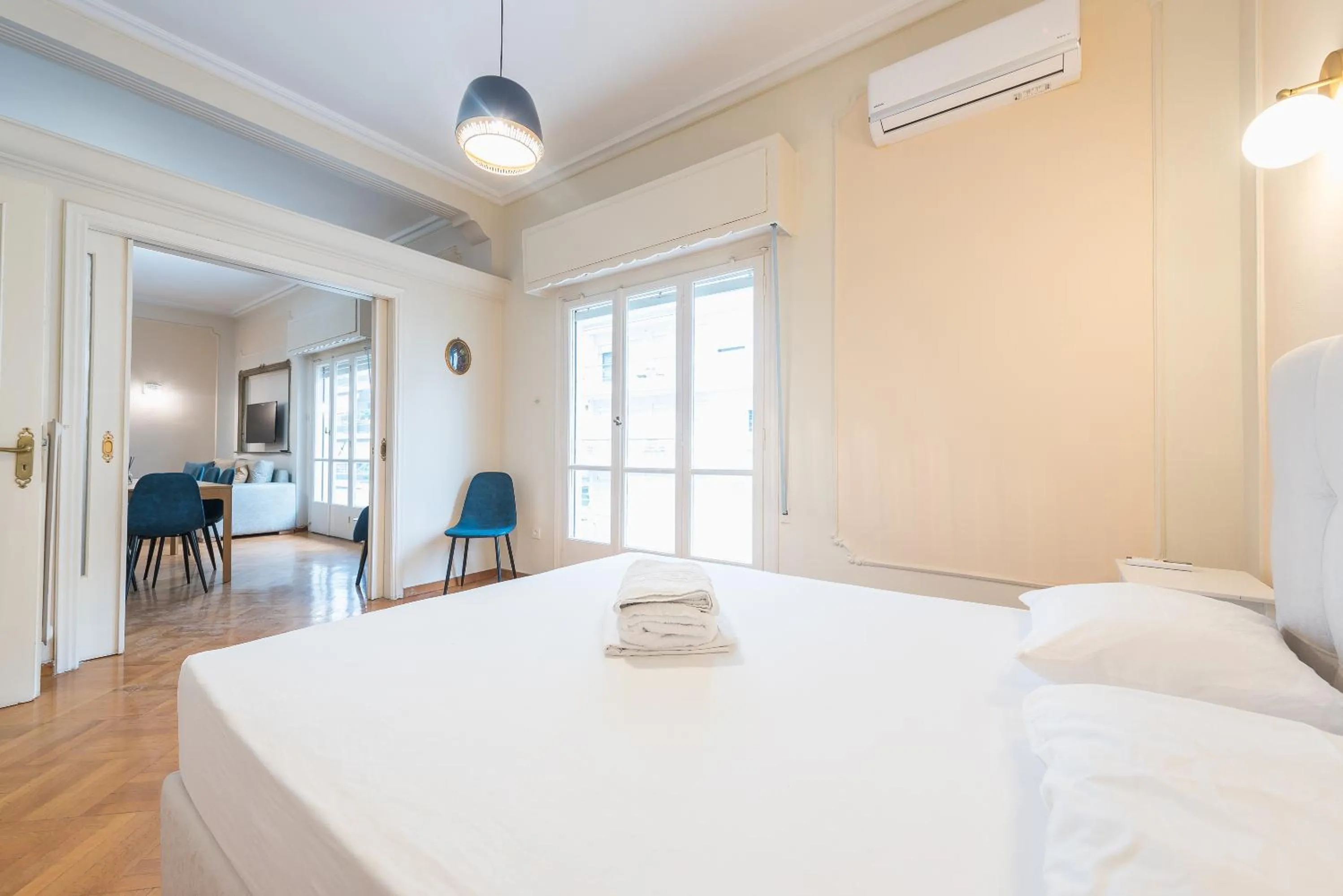 Bed in Athens Empire Paradise Apartment