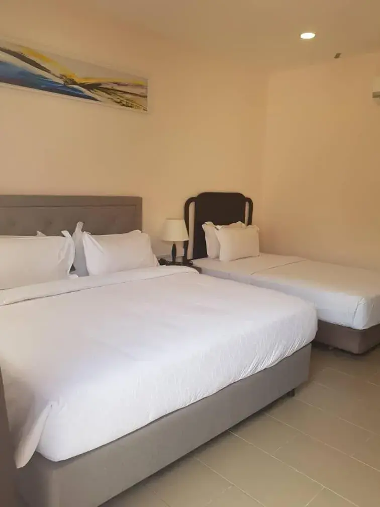 Bed in Lotus Seaview Beach Resort, Pengerang Bed in Lotus Seaview Beach Resort, Pengerang