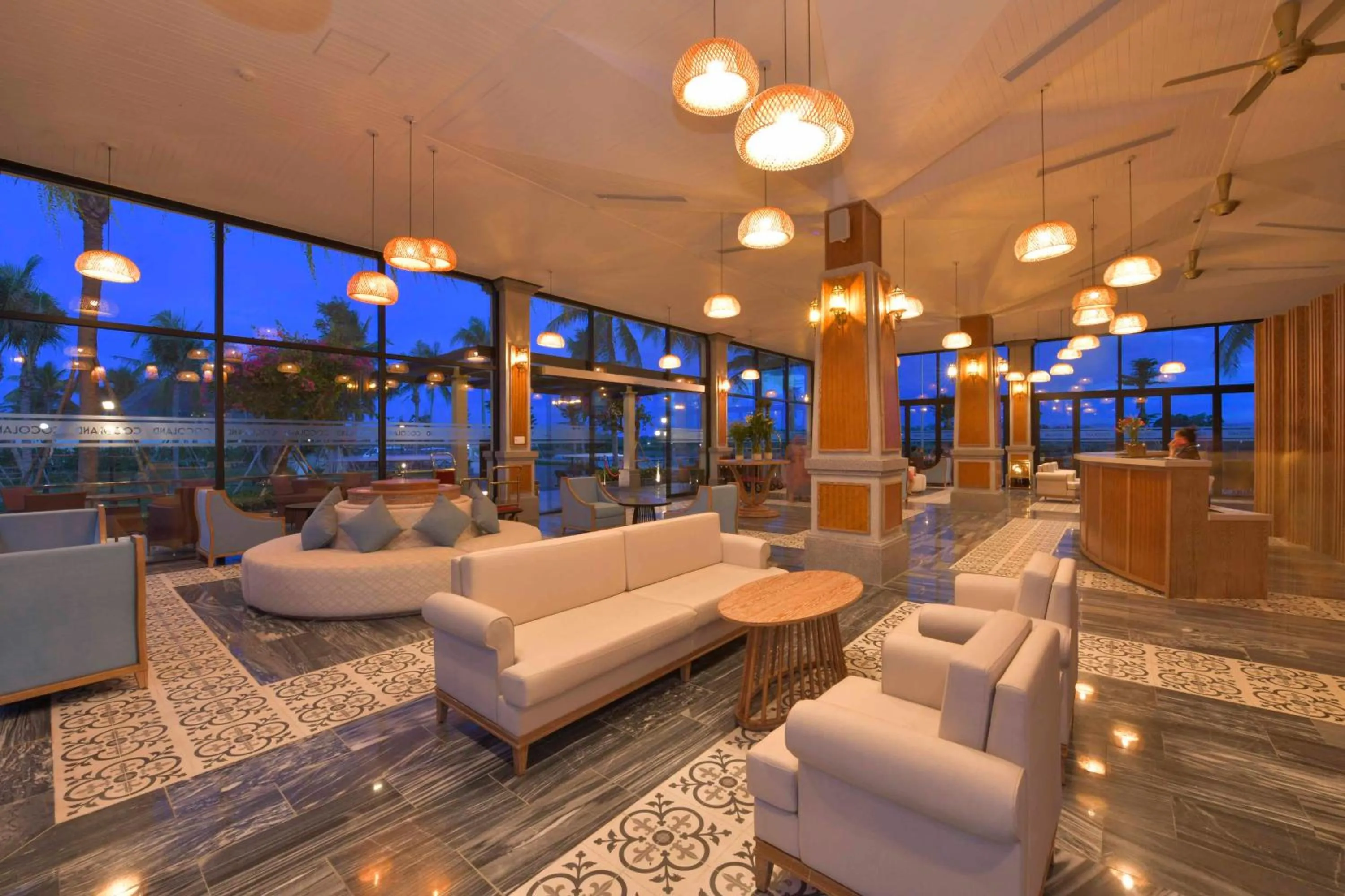 Lobby or reception in CocoLand Thu Xa Ancient Town Resort