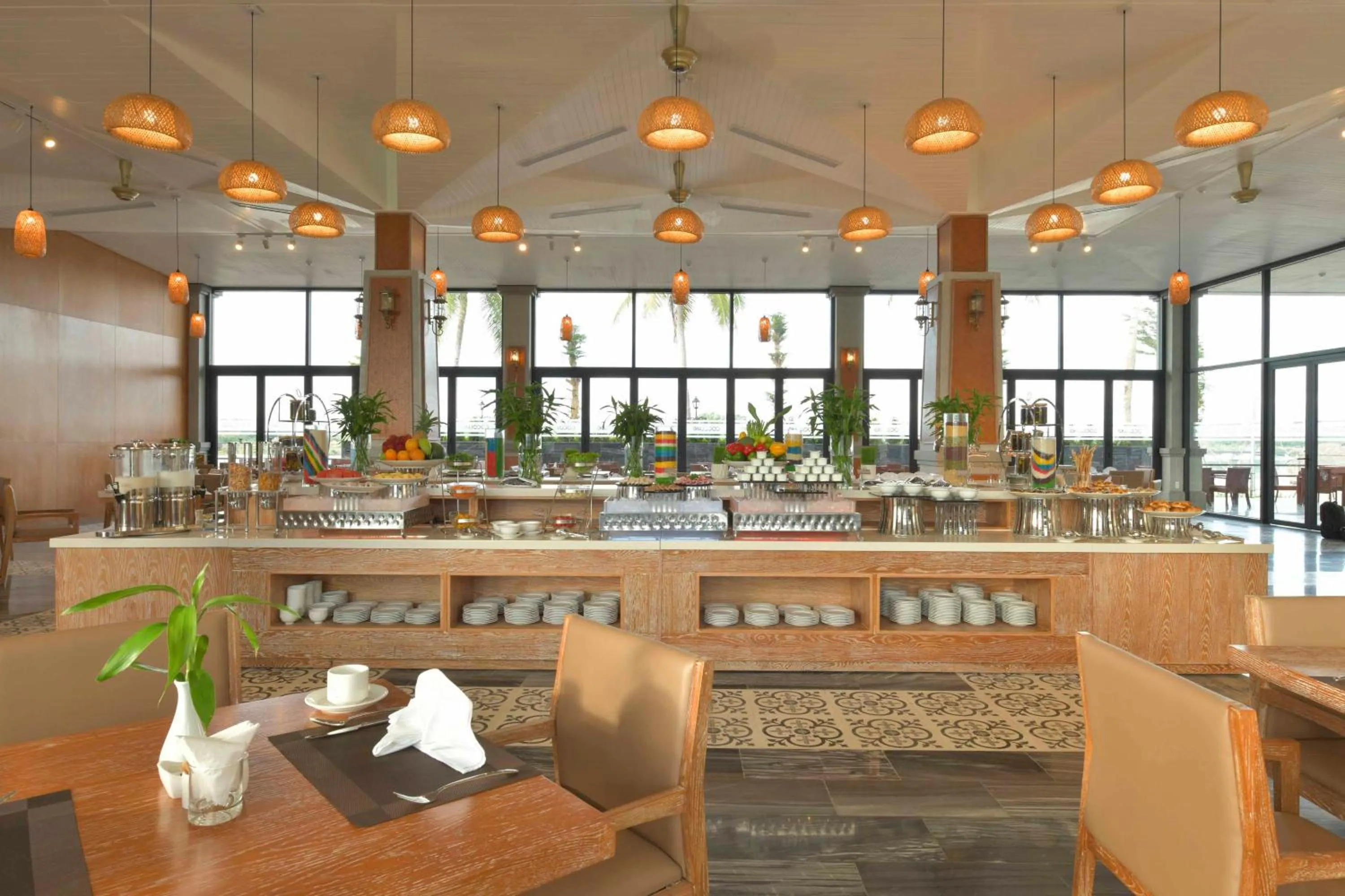 Buffet breakfast in CocoLand Thu Xa Ancient Town Resort