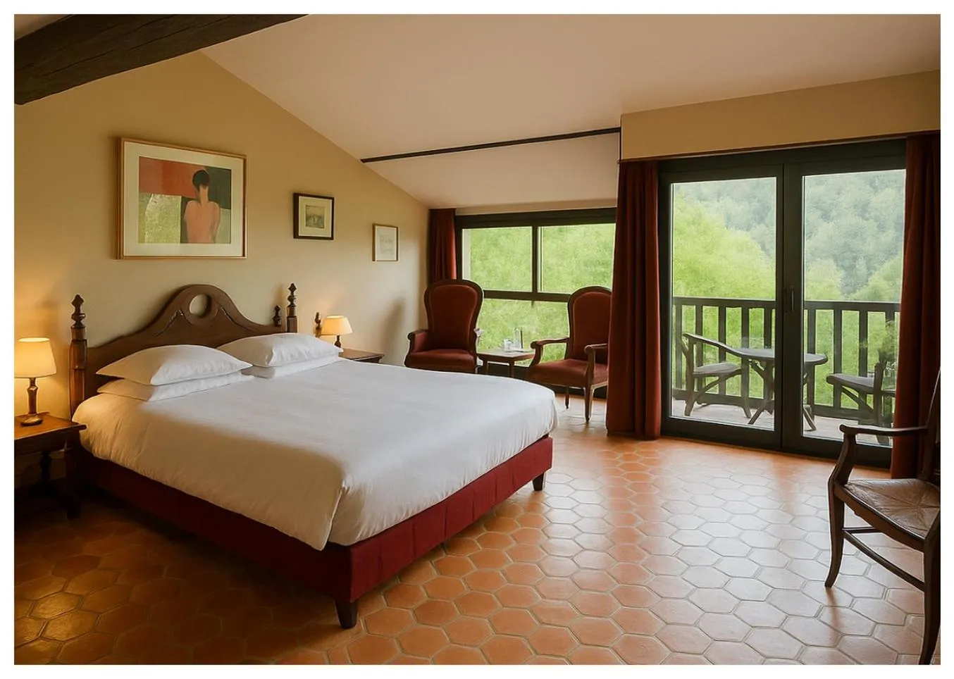 Bedroom, Bed in Georges Blanc Parc & Spa