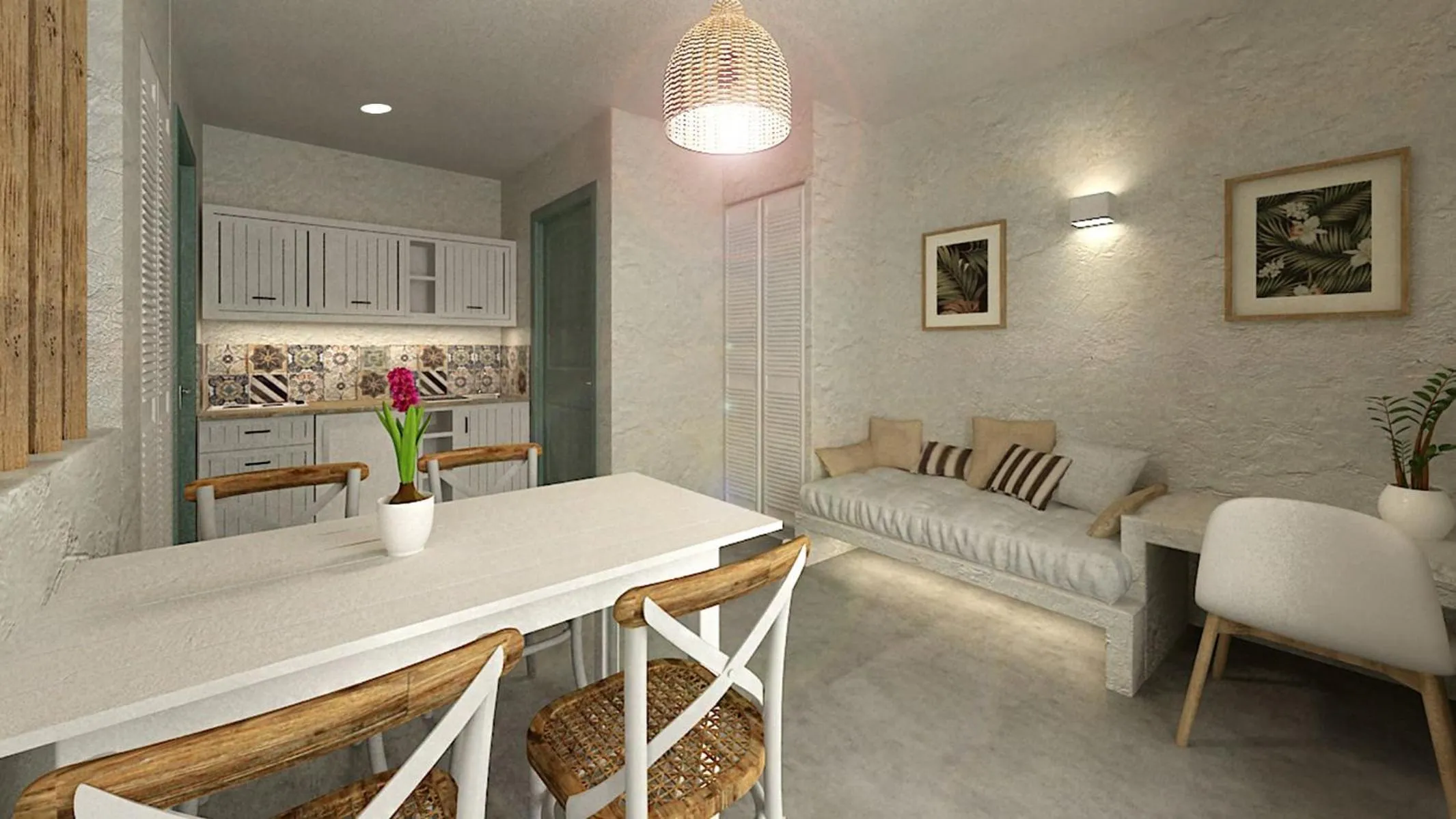 Kitchen or kitchenette in Aeolia suites