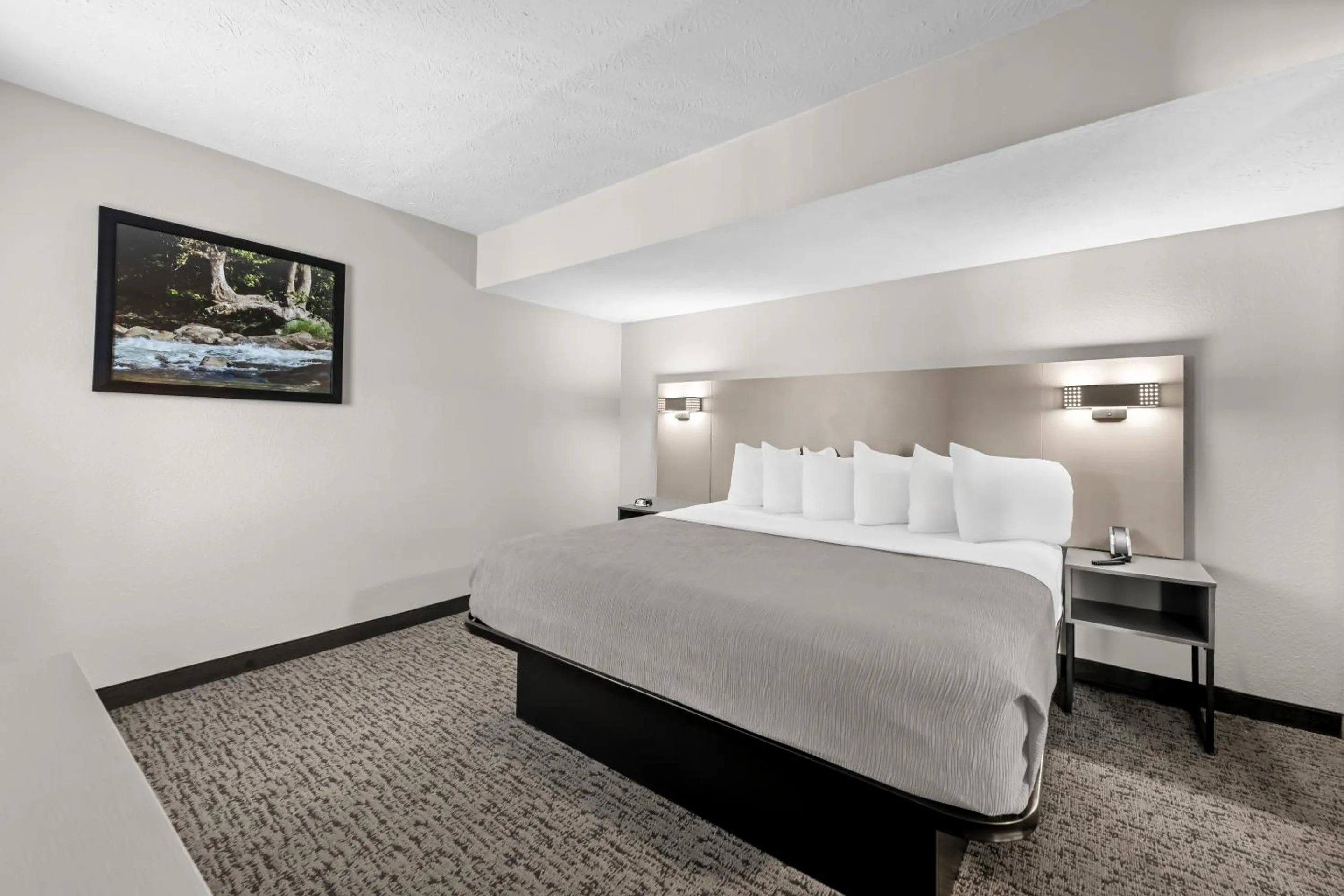 Bed in Quality Inn & Suites at Dollywood Lane