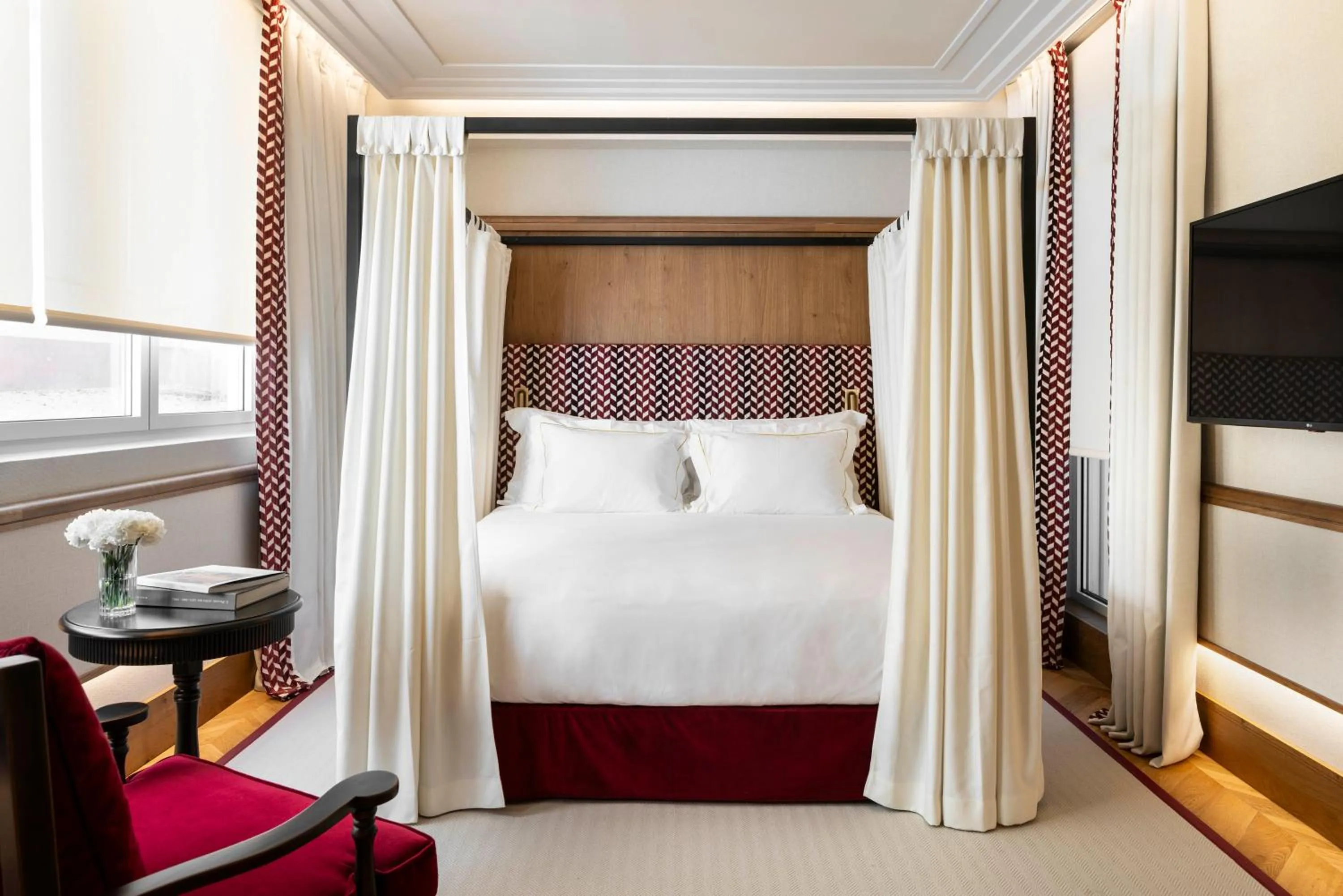 Bed in Palacio Solecio, a Small Luxury Hotel of the World