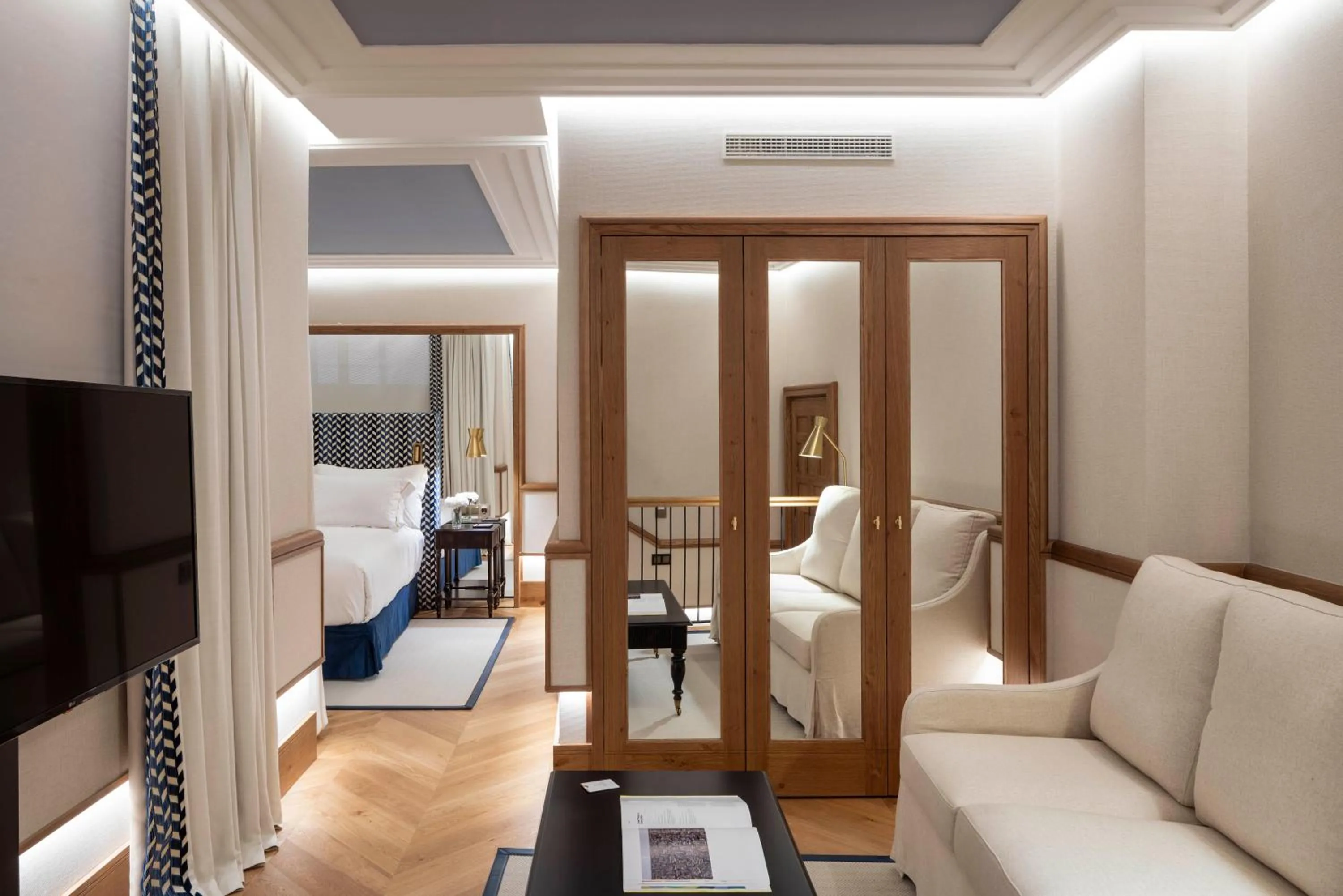 Bed in Palacio Solecio, a Small Luxury Hotel of the World