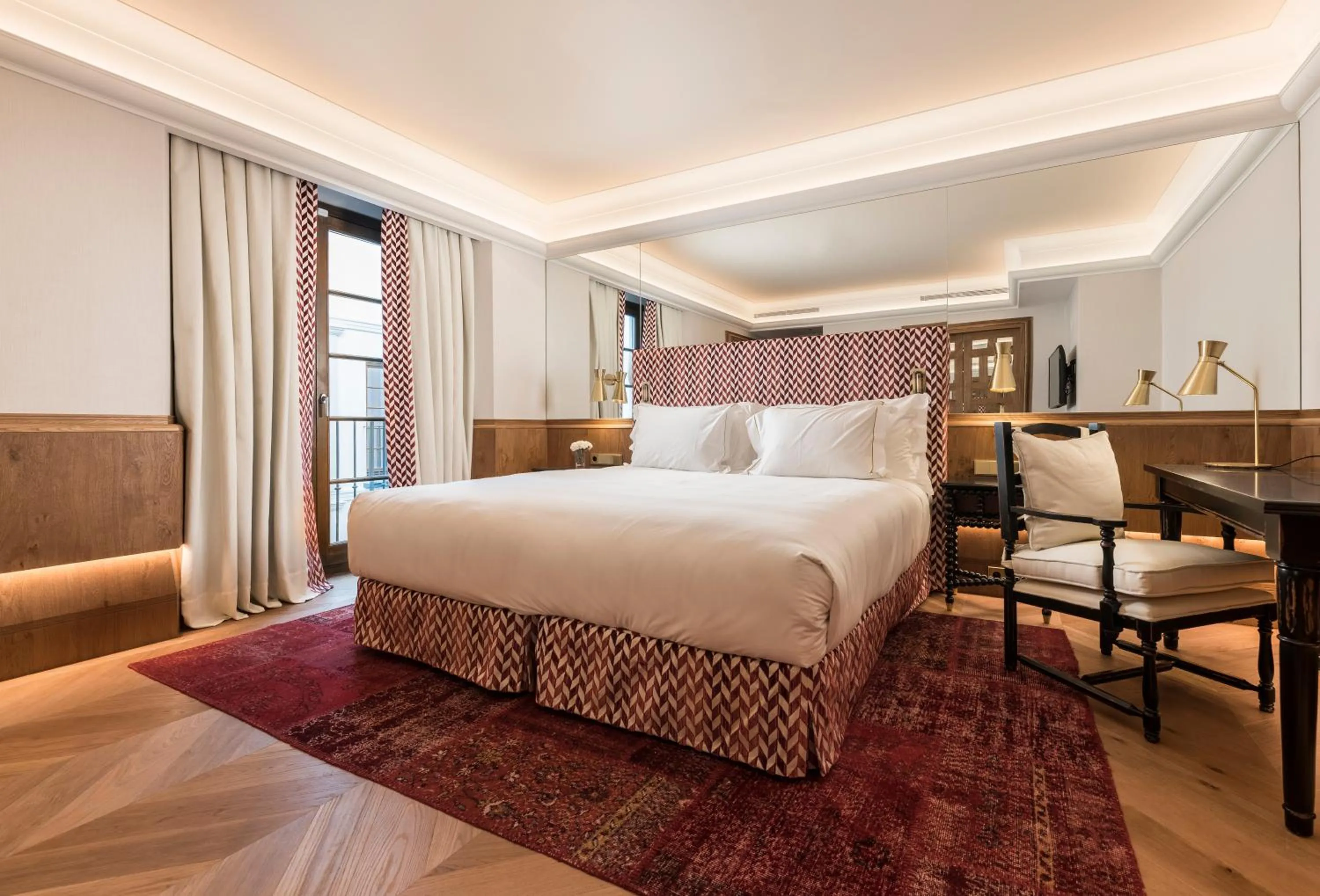 Bed in Palacio Solecio, a Small Luxury Hotel of the World