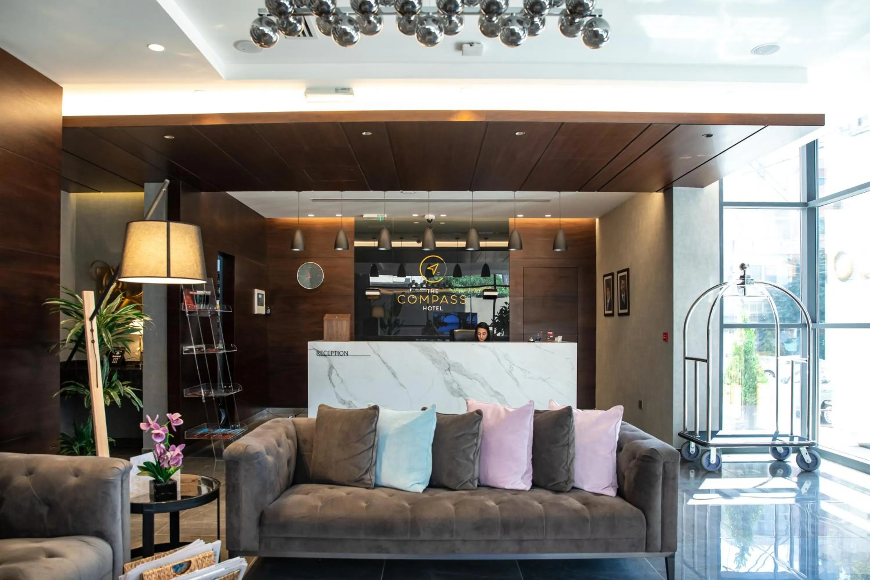 Lobby or reception in The Compass Hotel