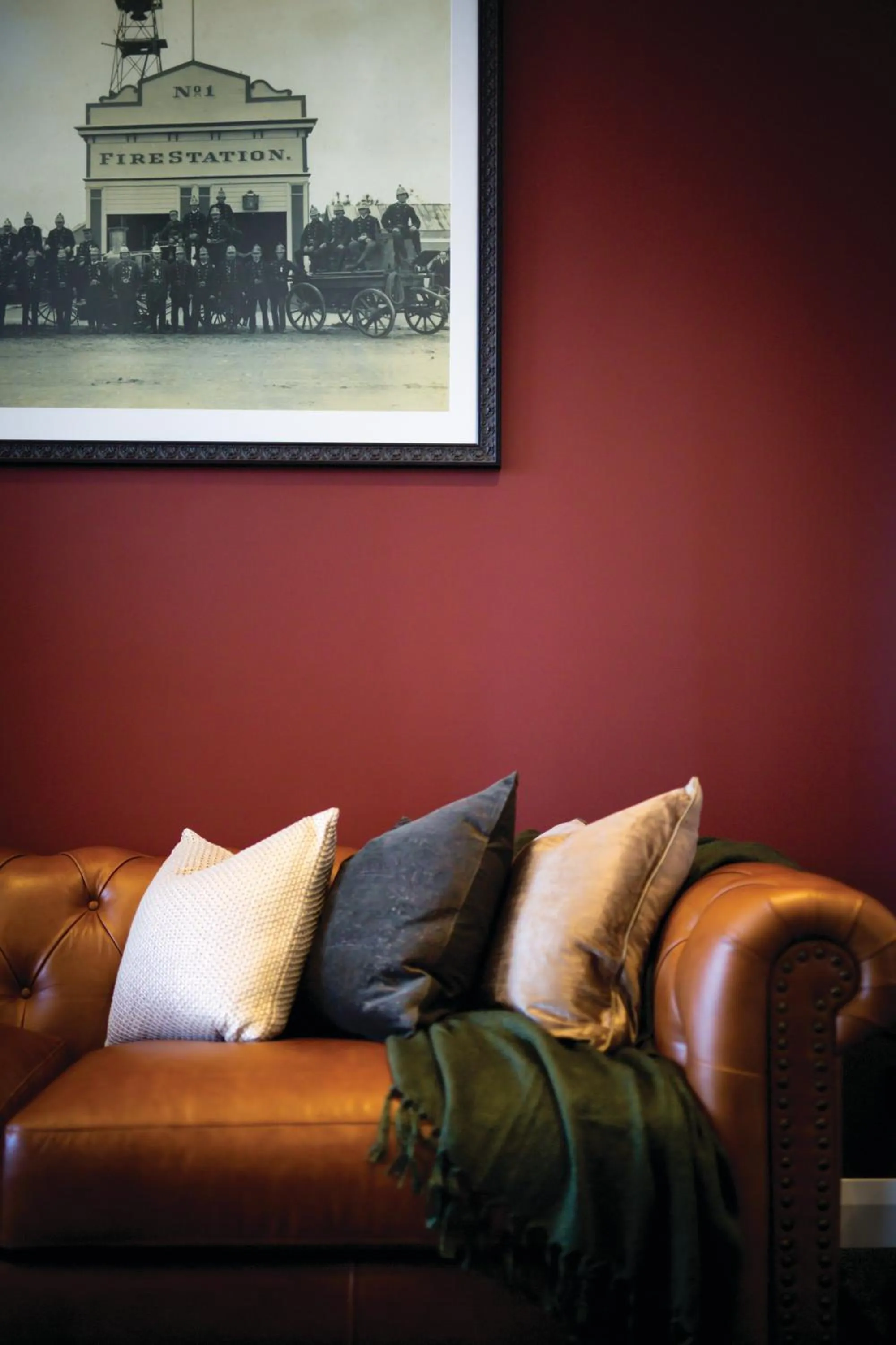 Living room in Hokitika Fire Station Boutique Accommodation