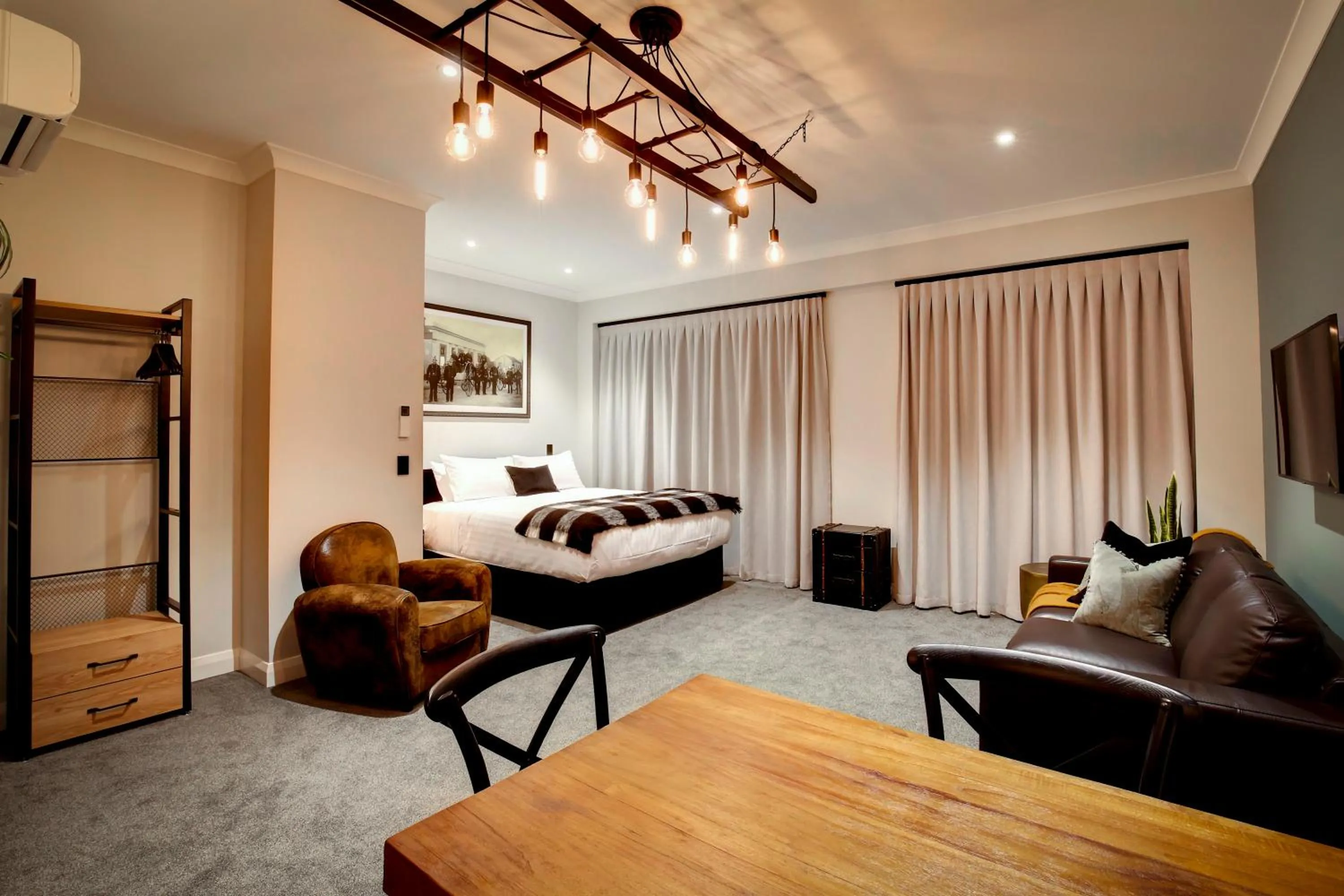 Photo of the whole room, Bed in Hokitika Fire Station Boutique Accommodation