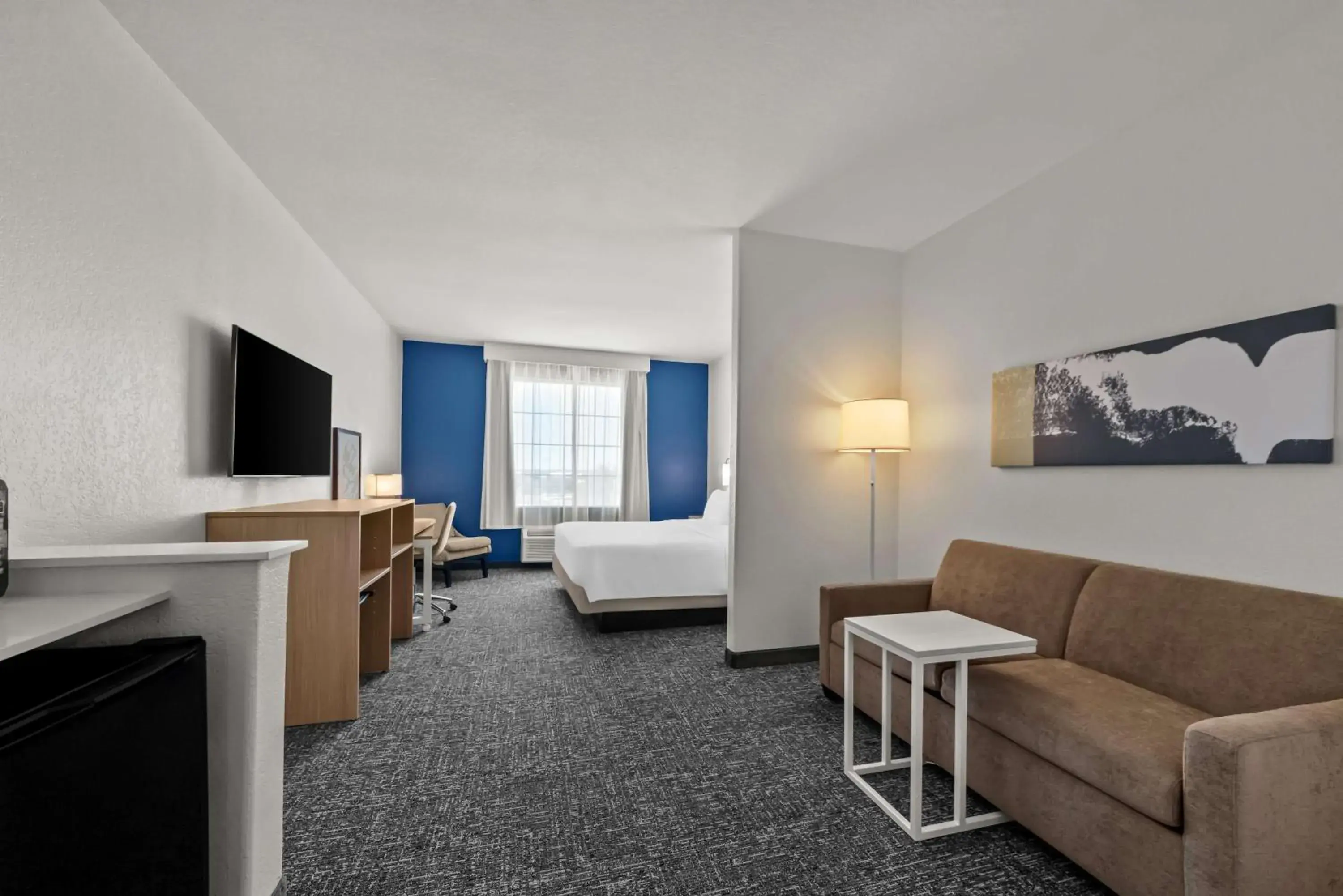 Living room, Bed in Spark by Hilton Selma Living room, Bed in Spark by Hilton Selma