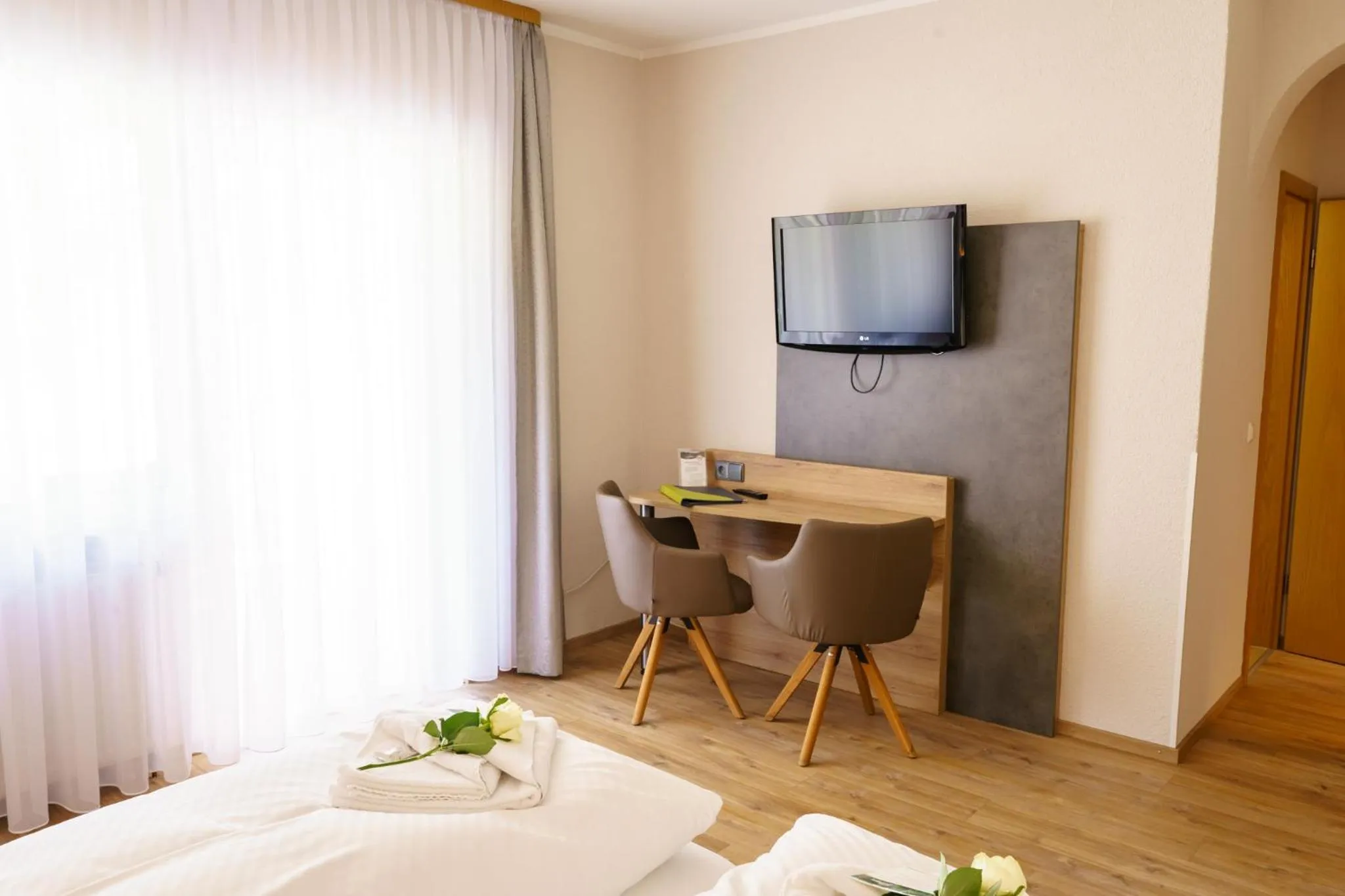 View (from property/room), Bed in Pension Bergterrasse