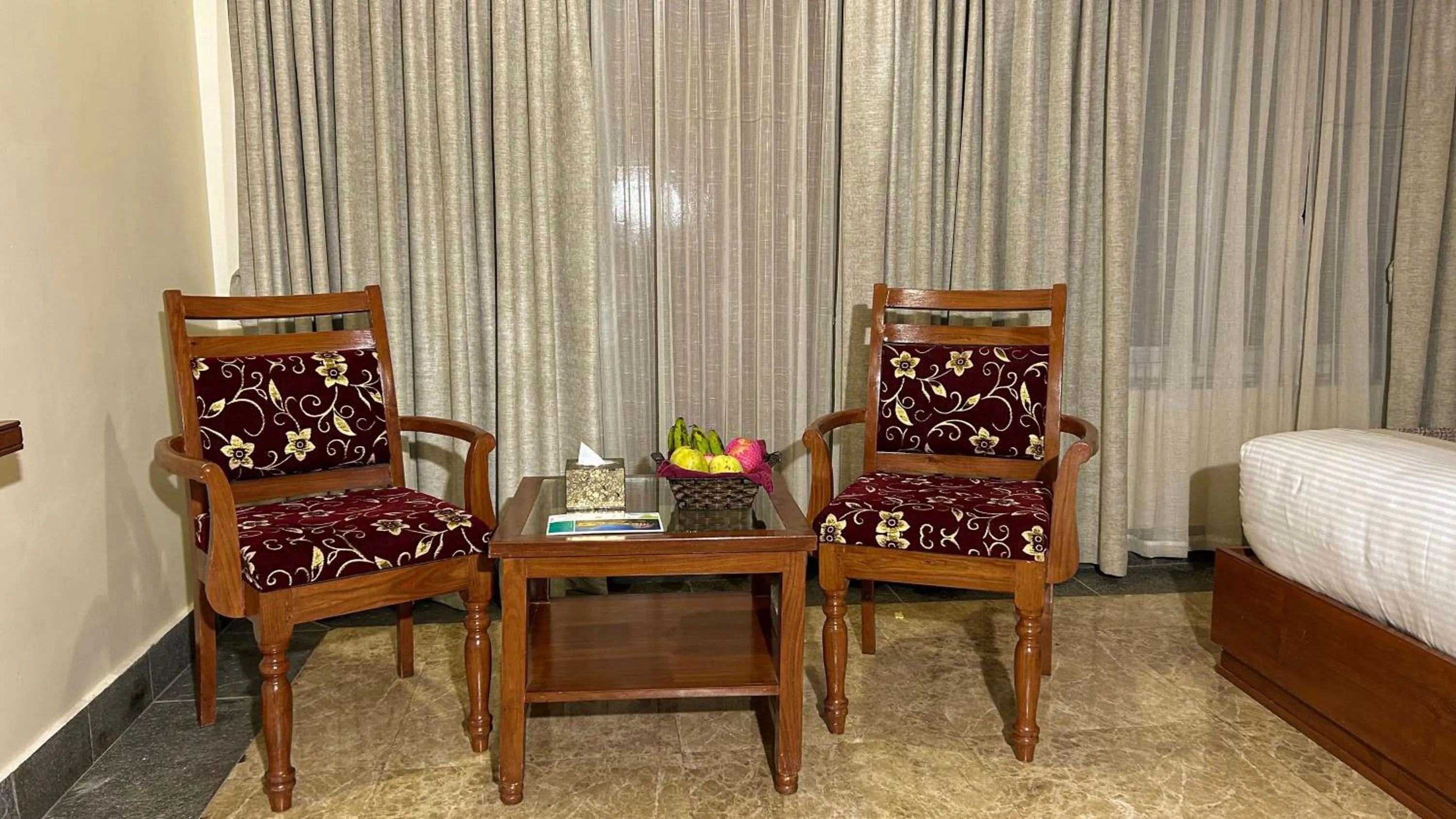 Seating area in Hotel Earth Light Sauraha