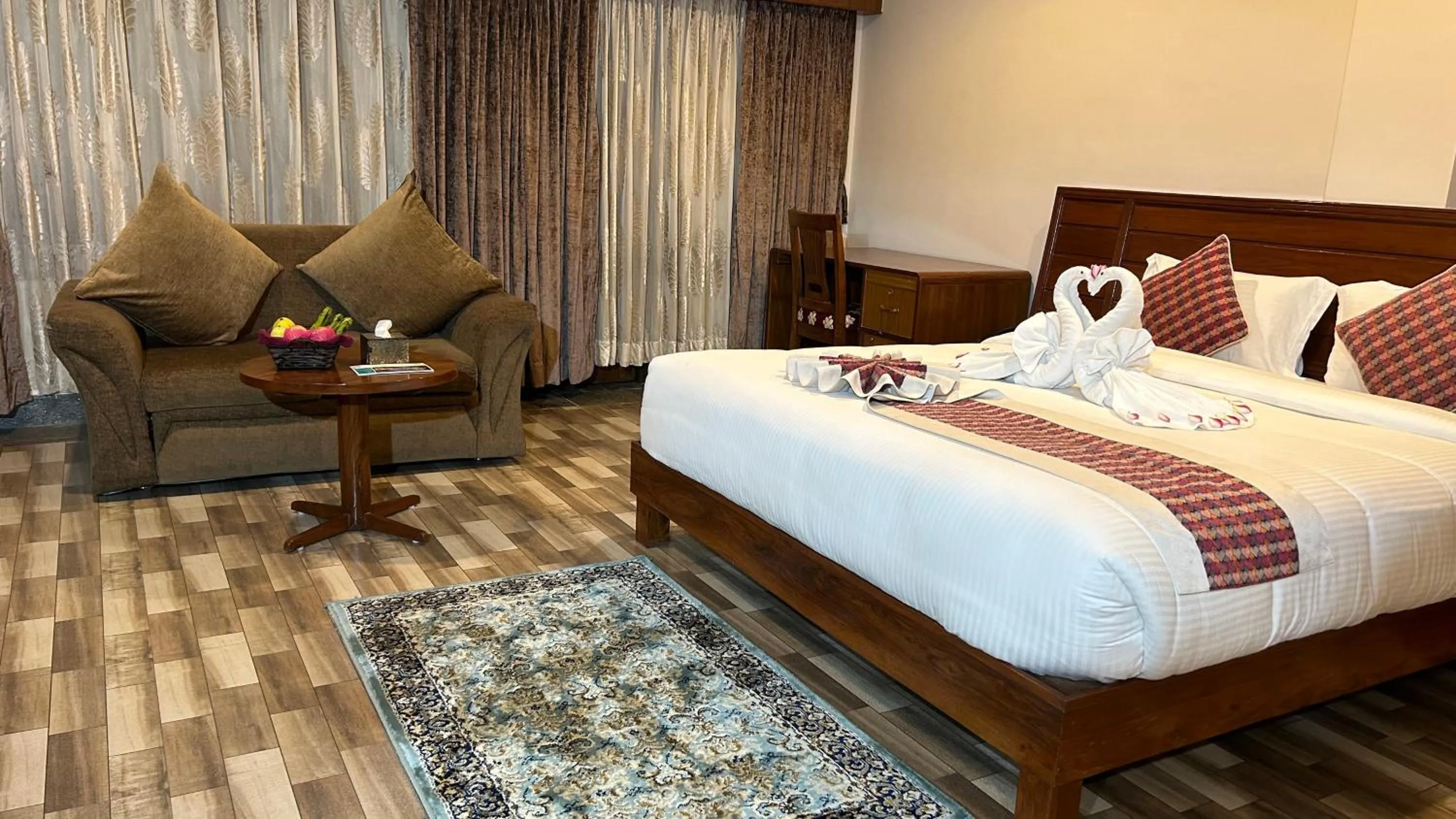 Bed in Hotel Earth Light Sauraha