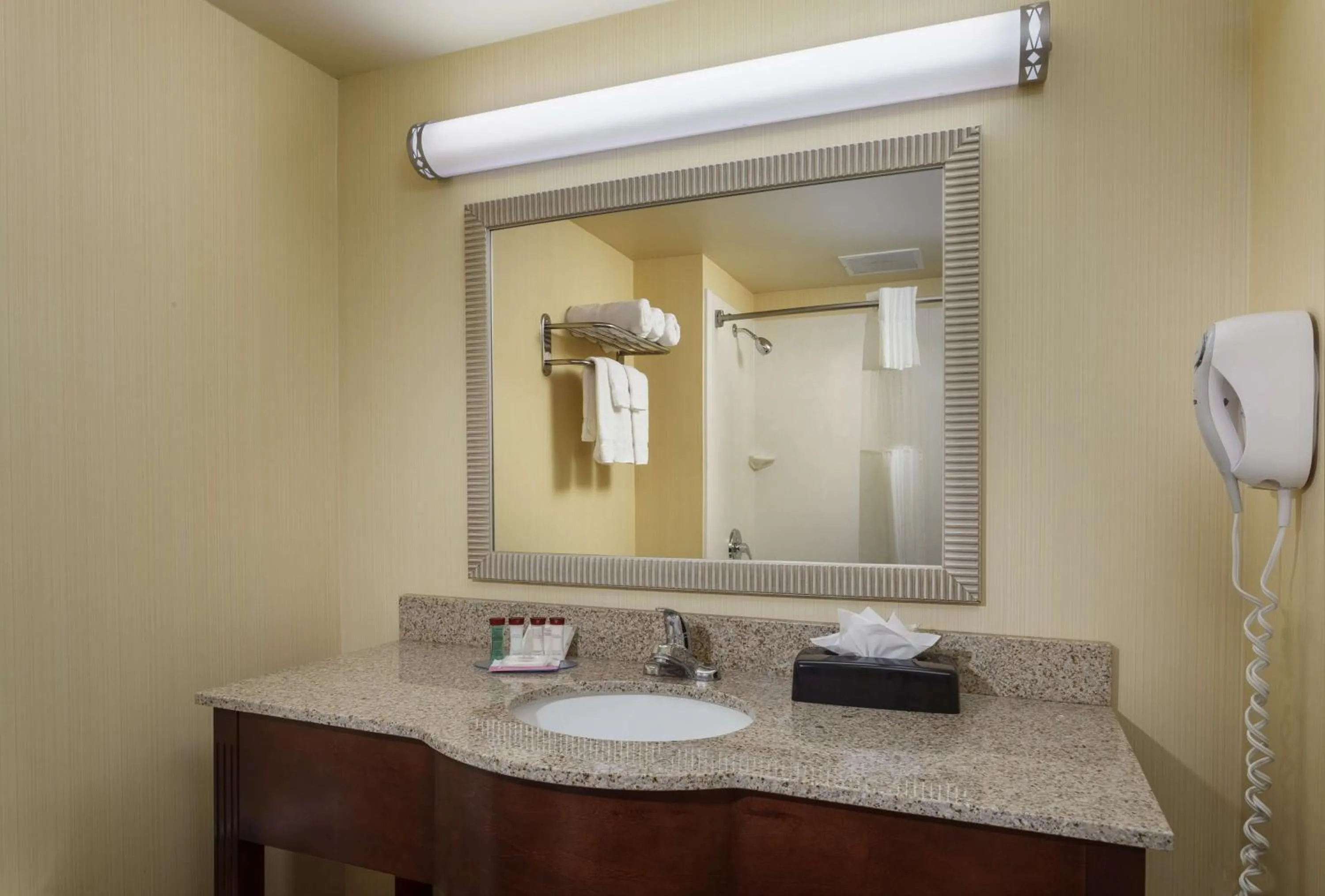 Bathroom in Roosevelt Grand Dakota SureStay Collection by Best Western