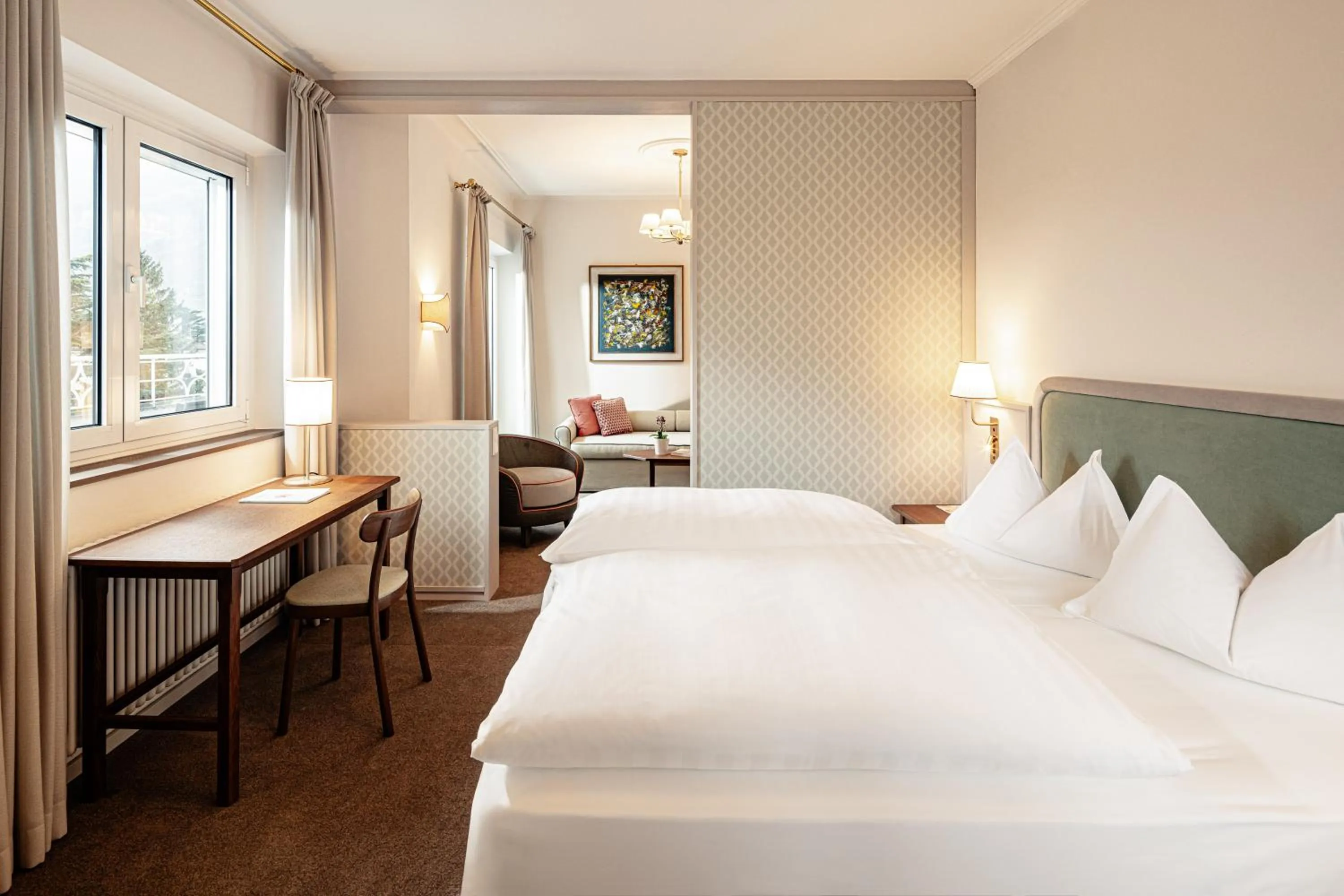 Bedroom, Bed in Classic Hotel Meranerhof