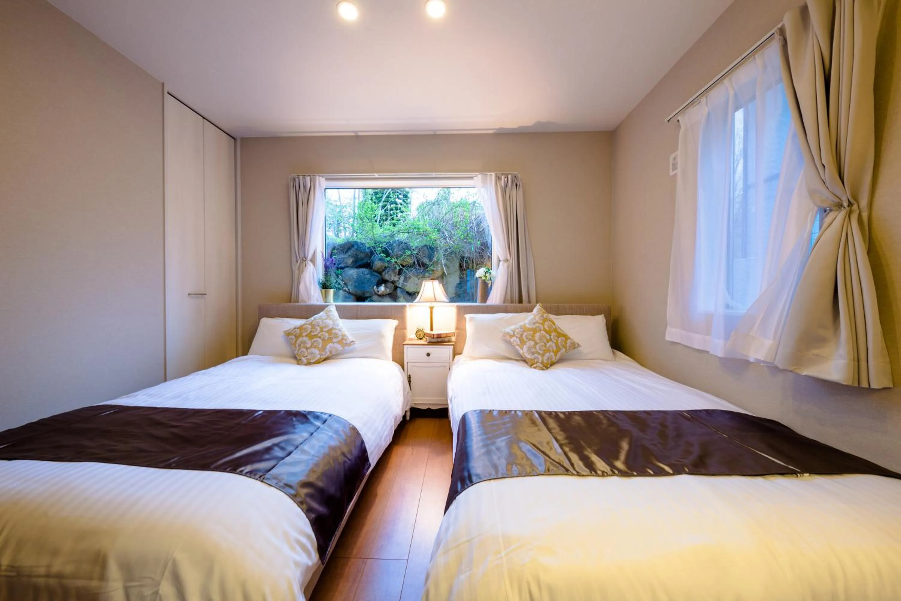 Bed in Villa Hanasaku Fujikawaguchiko B