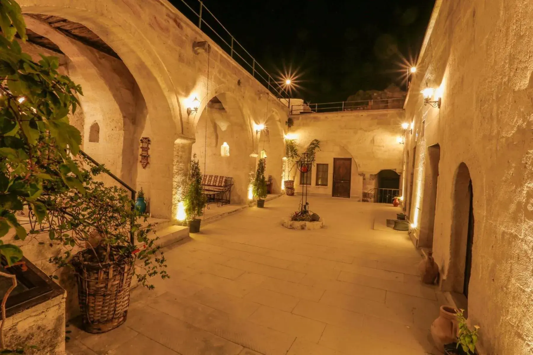 Inner courtyard view in Harkasos Cave Hotel Inner courtyard view in Harkasos Cave Hotel