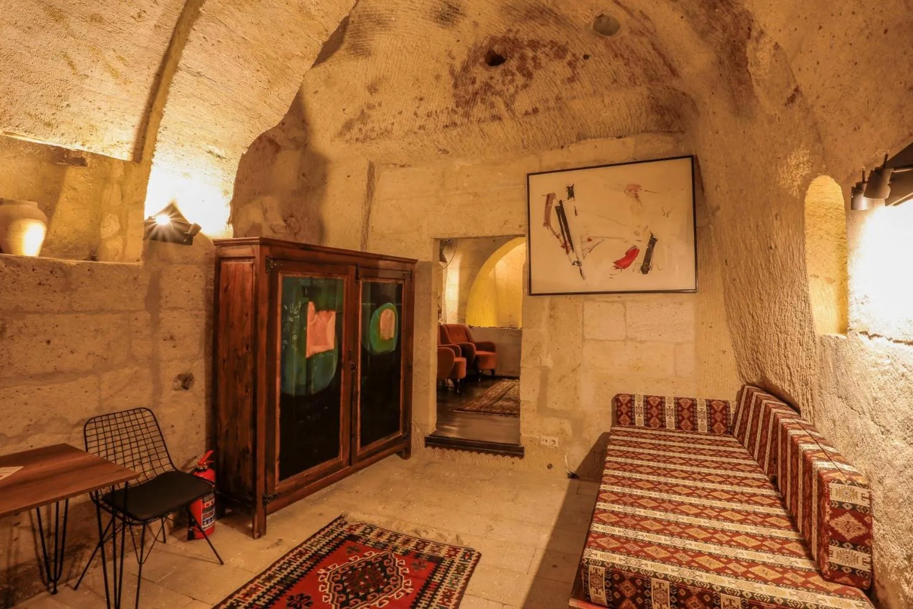 Living room in Harkasos Cave Hotel